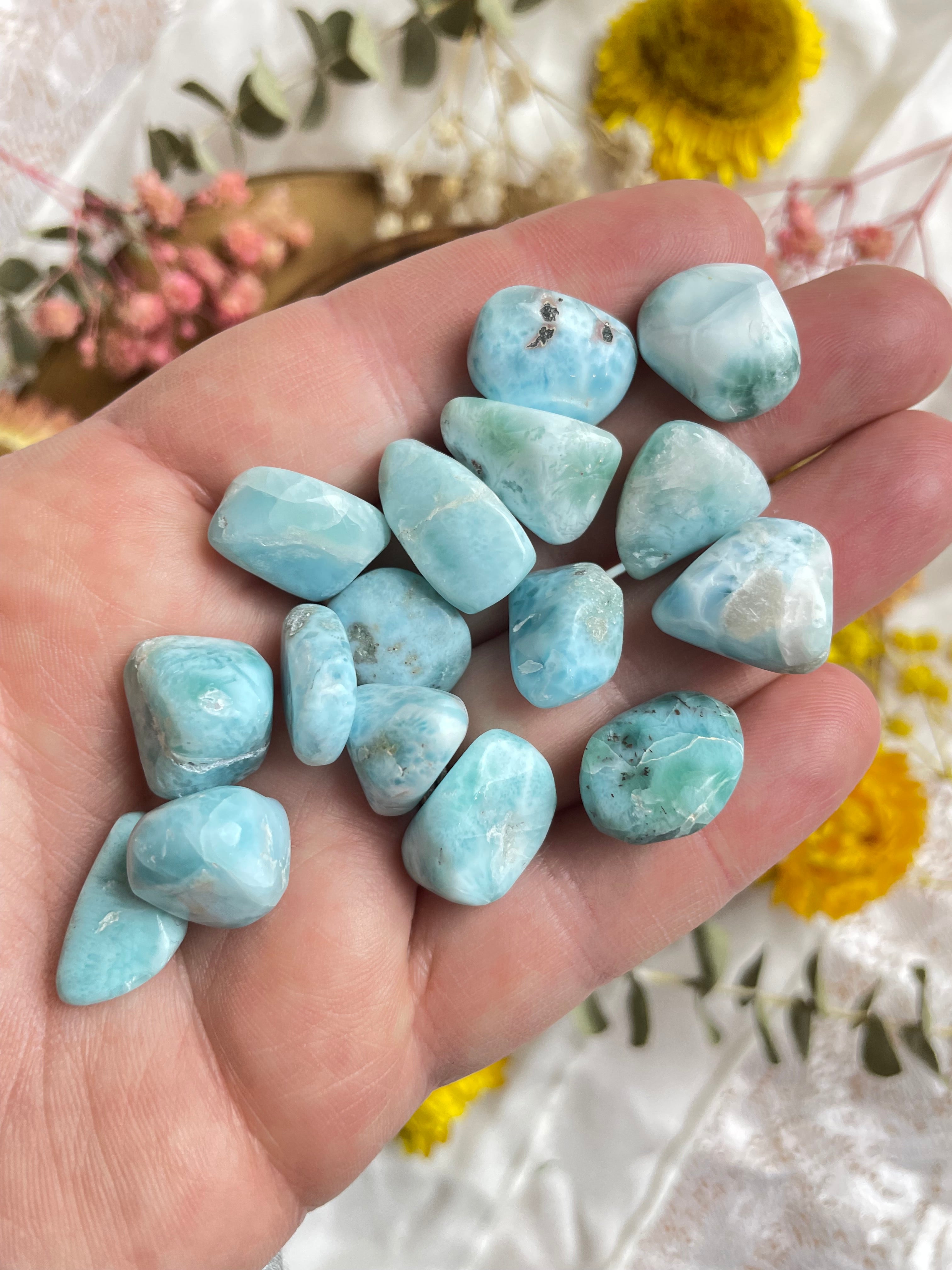 Larimar AA Tumbled Stone for Calming & Soothing