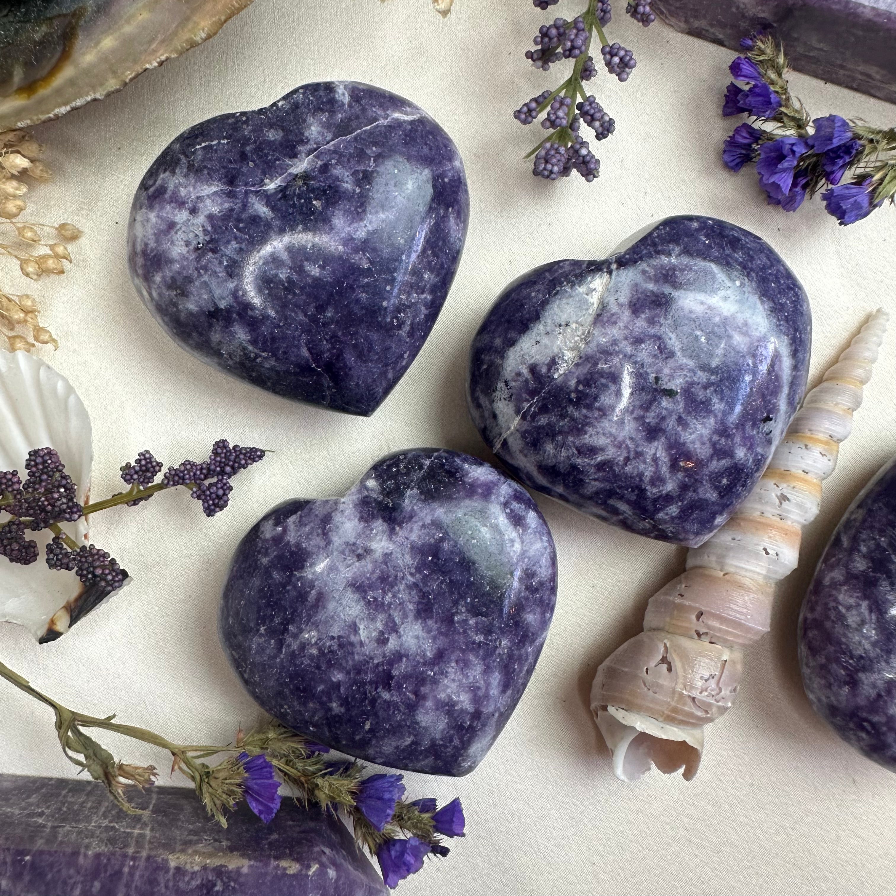 Lepidolite Hearts