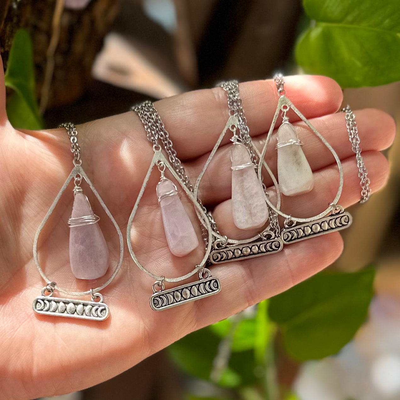 Pink Opal Moonphase Necklace