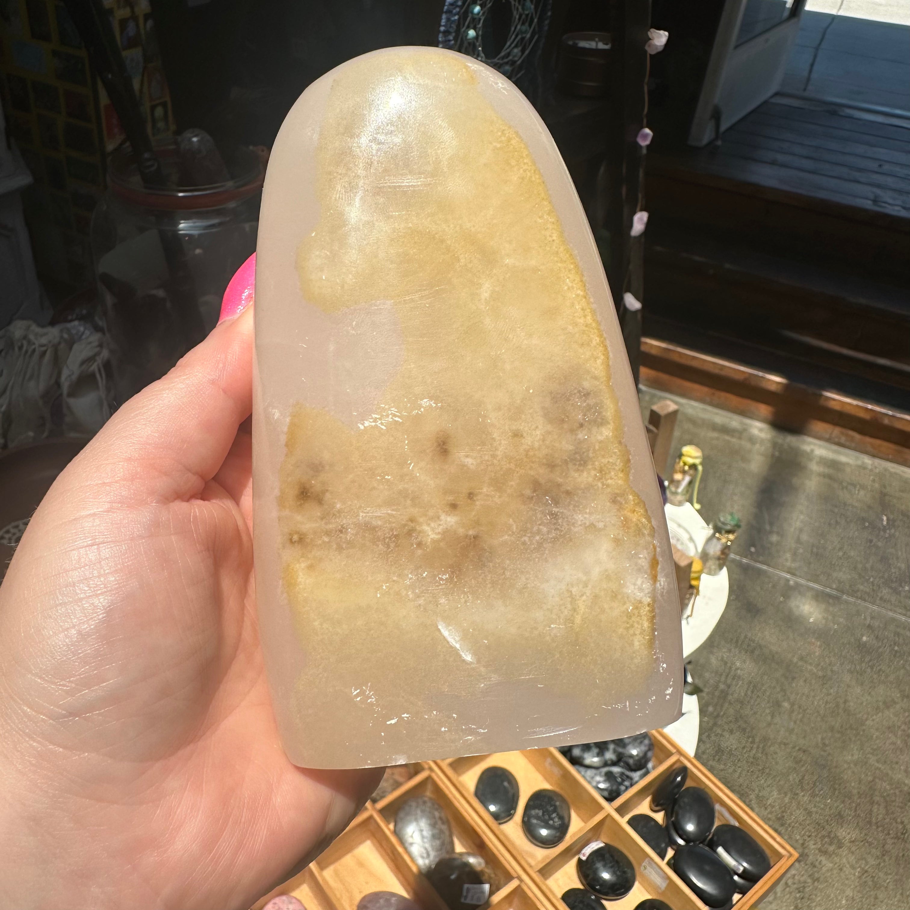 Pink Calcite Cut Base