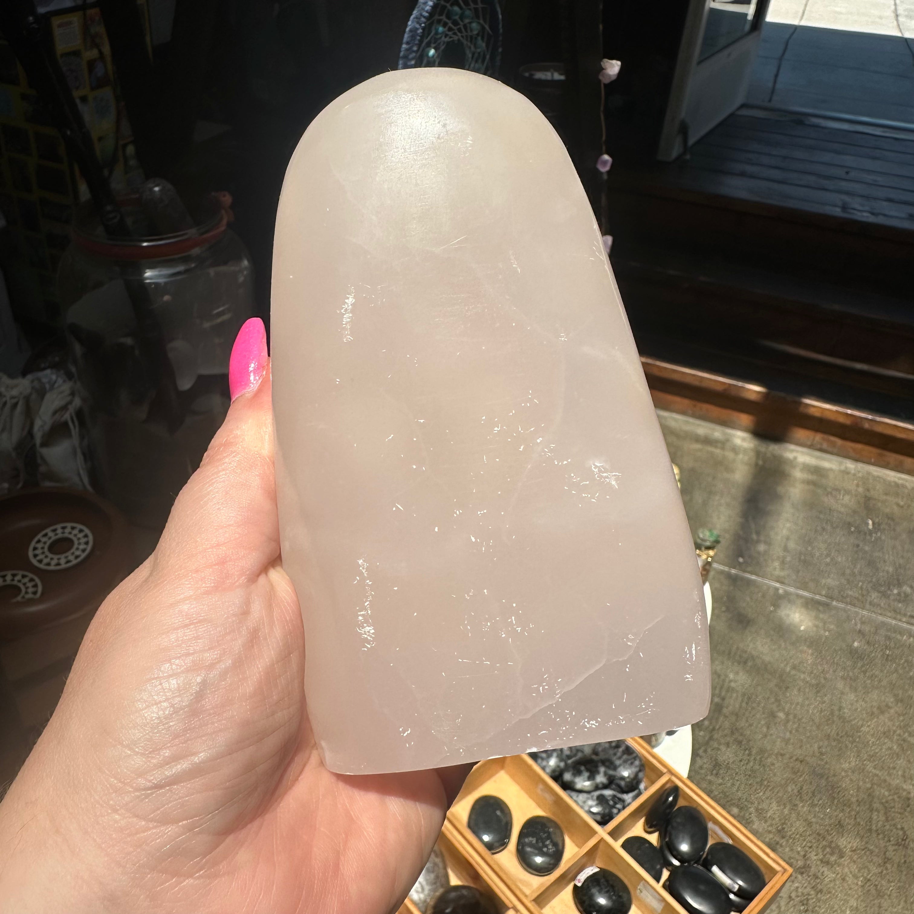 Pink Calcite Cut Base
