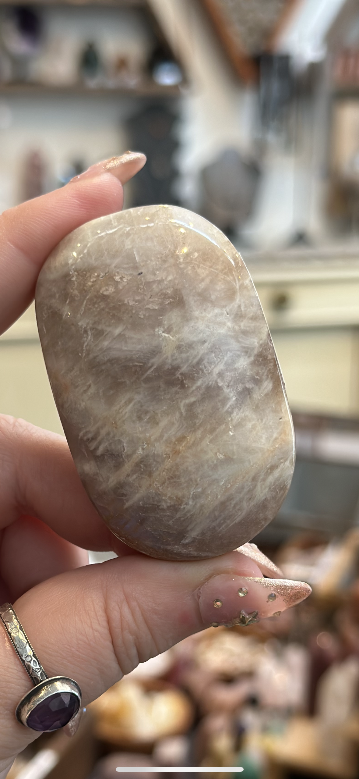Moonstone Palm Stones