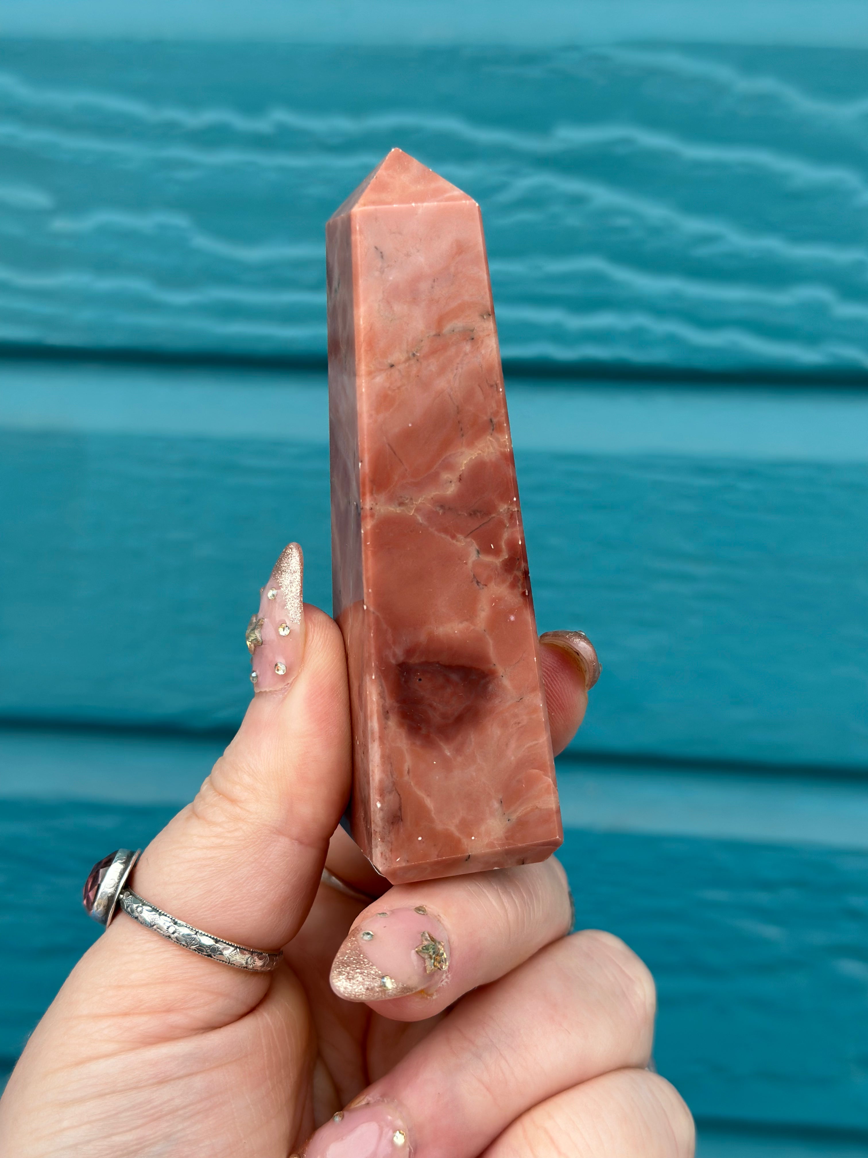 Egyptian Pink Opal Obelisk