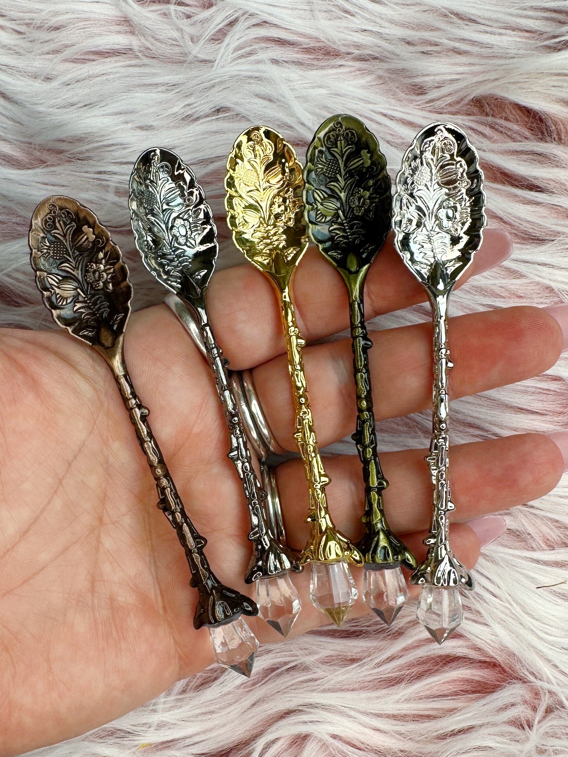 Crystal Herb Spoons