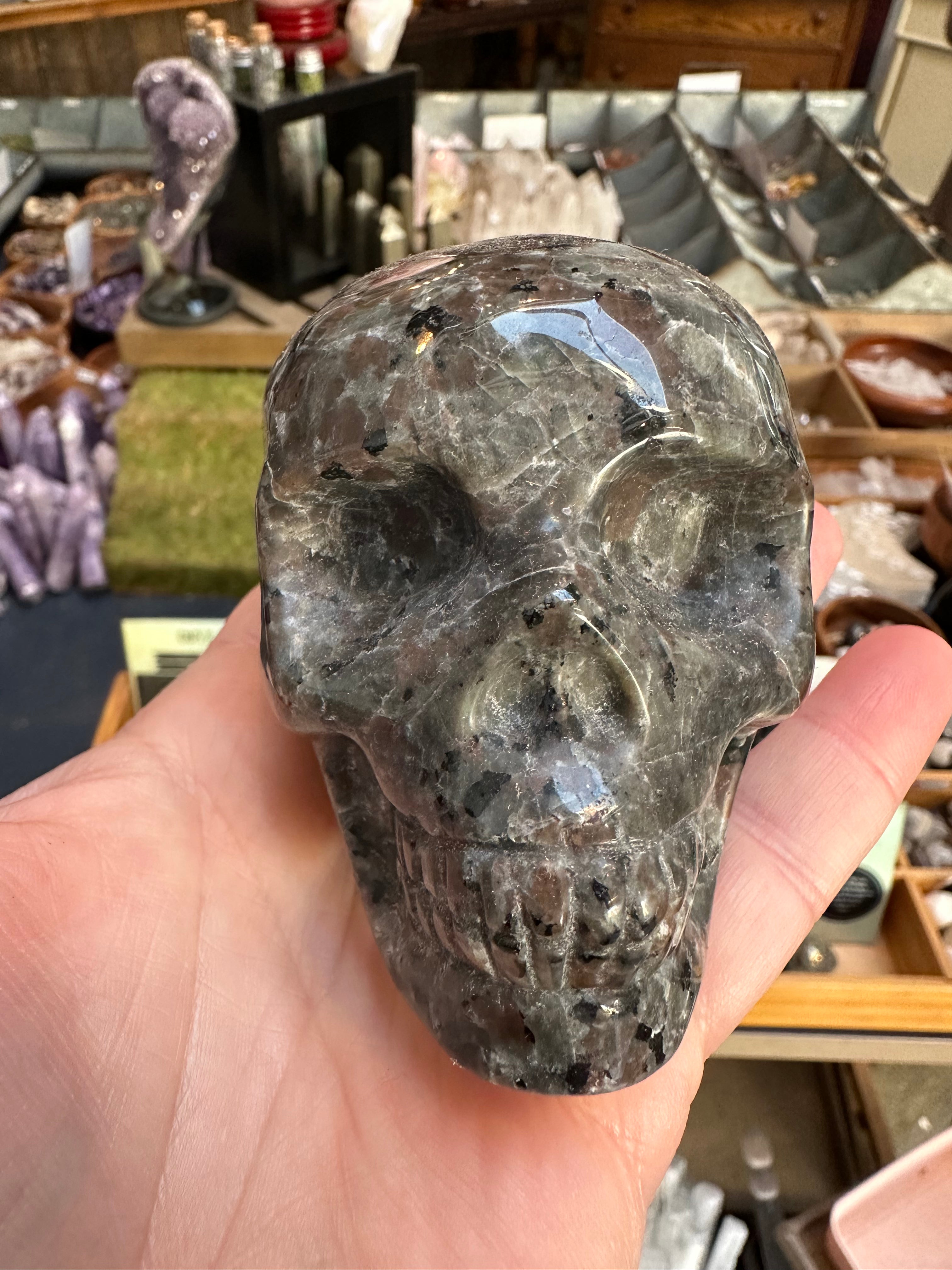 Flame Stone Yooperlite Skull