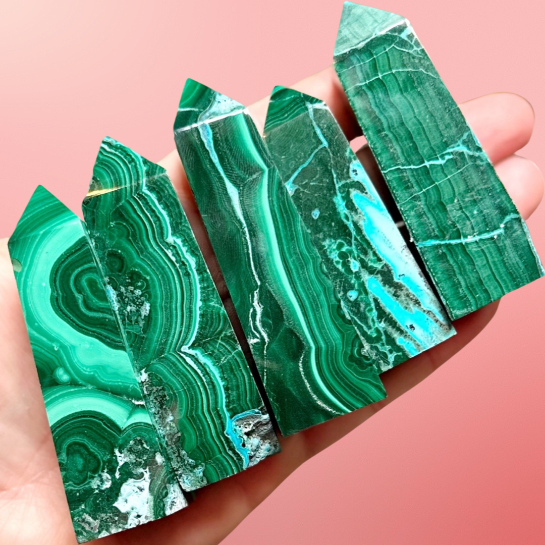 Malacholla (Malachite & Chrysocolla) Obelisks