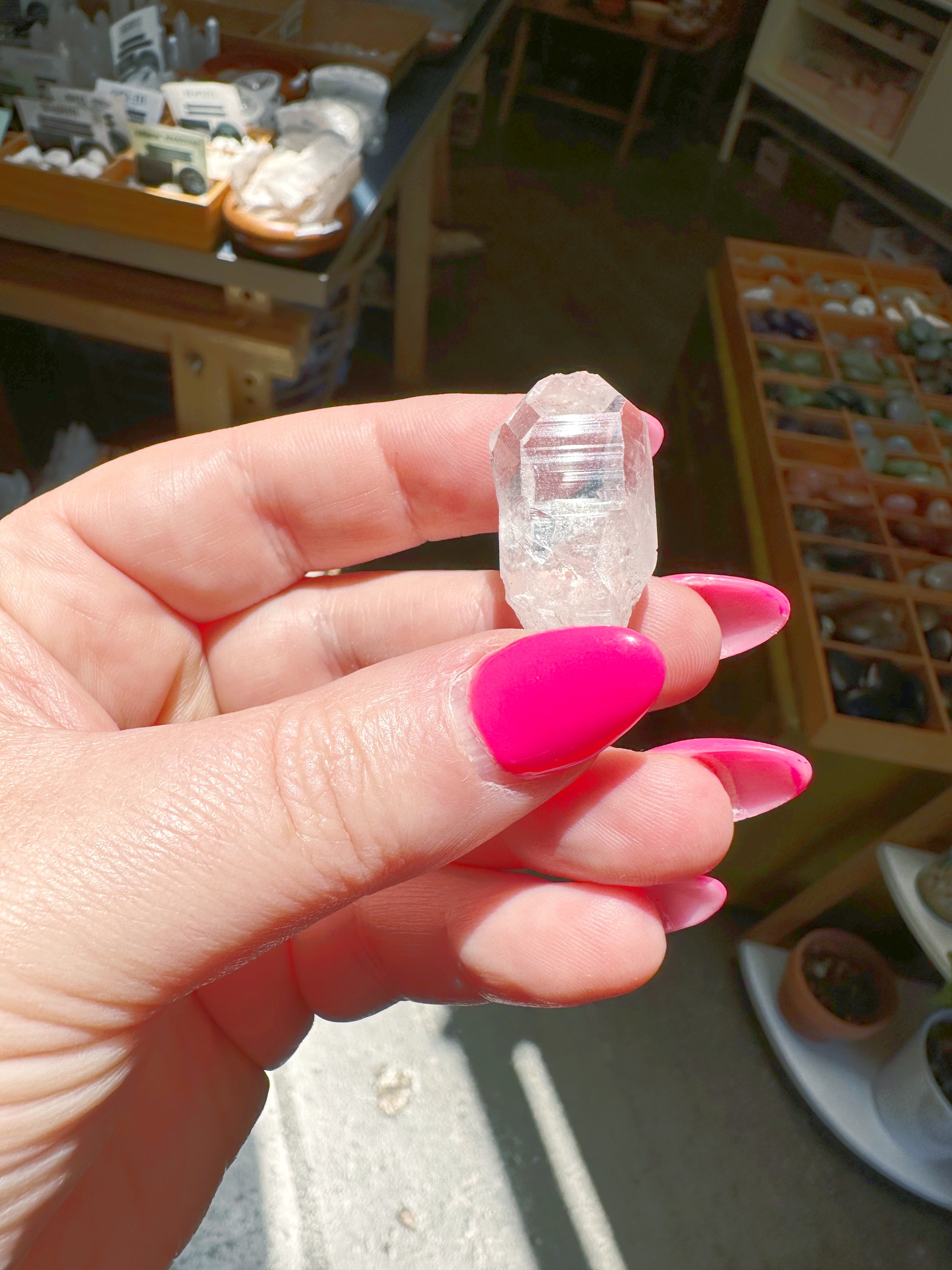 Pink Lemurian Seed Colombian Quartz Points