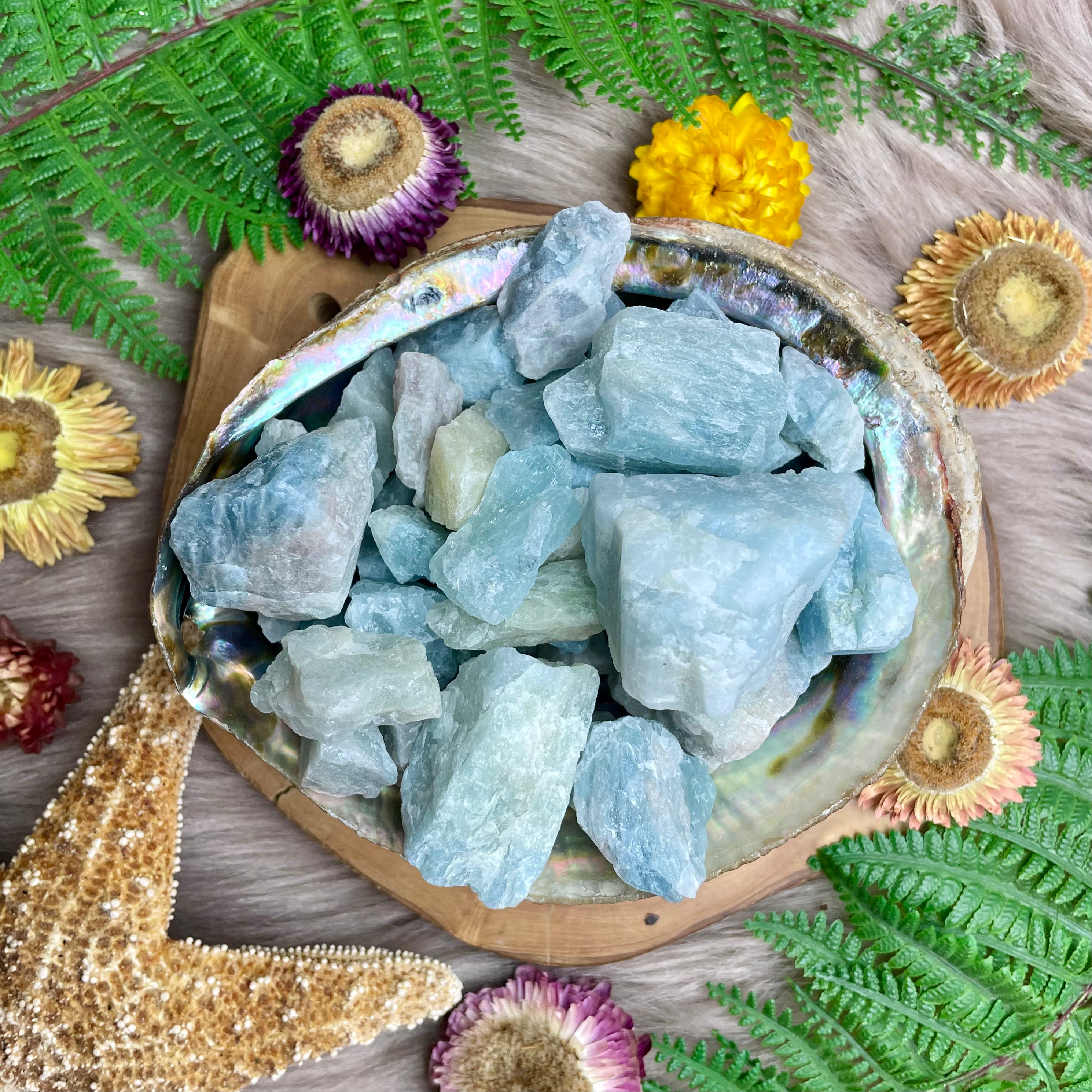 Aquamarine Raw Chunks for Emotional Balance