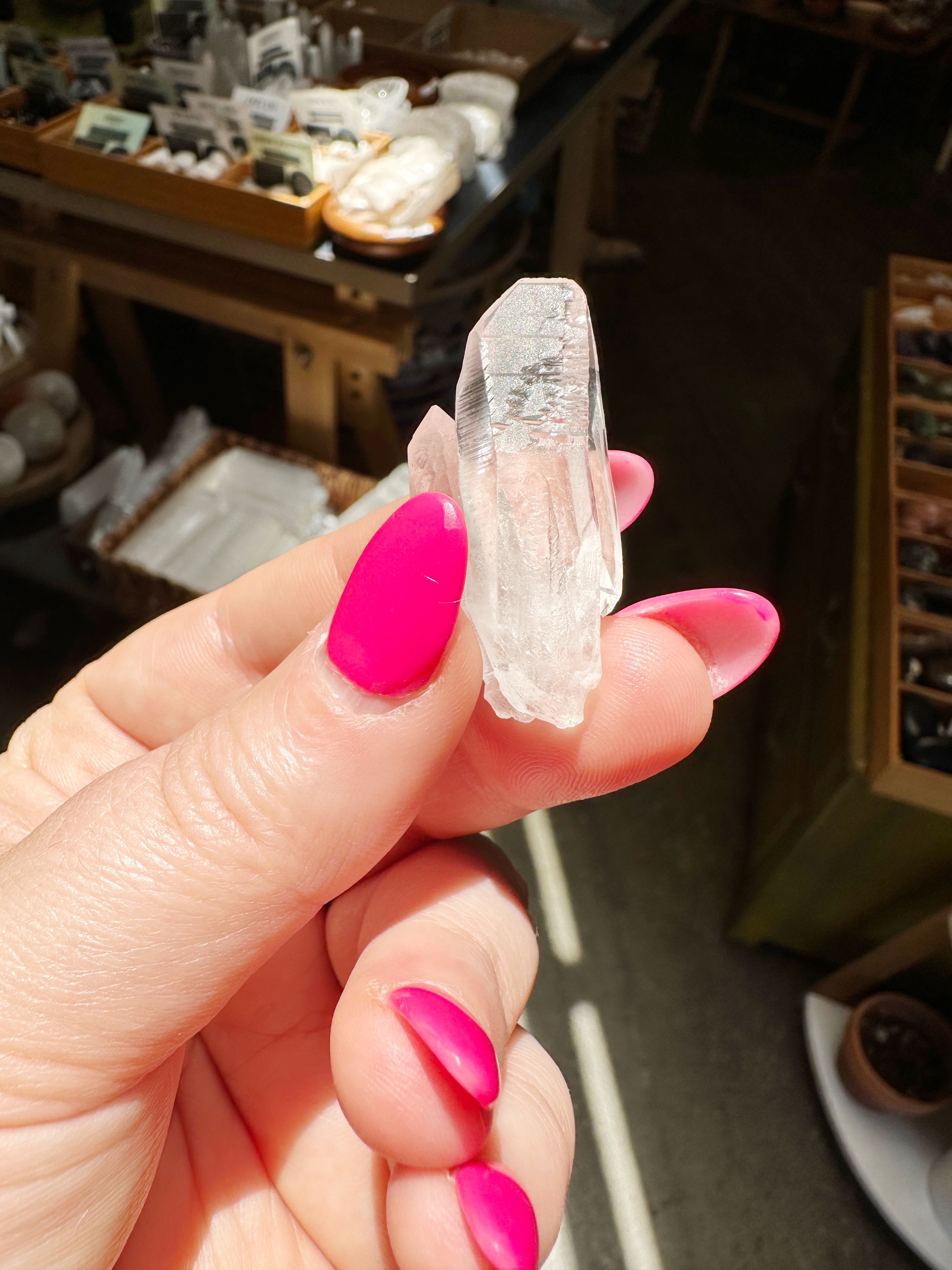 Pink Lemurian Seed Colombian Quartz Points