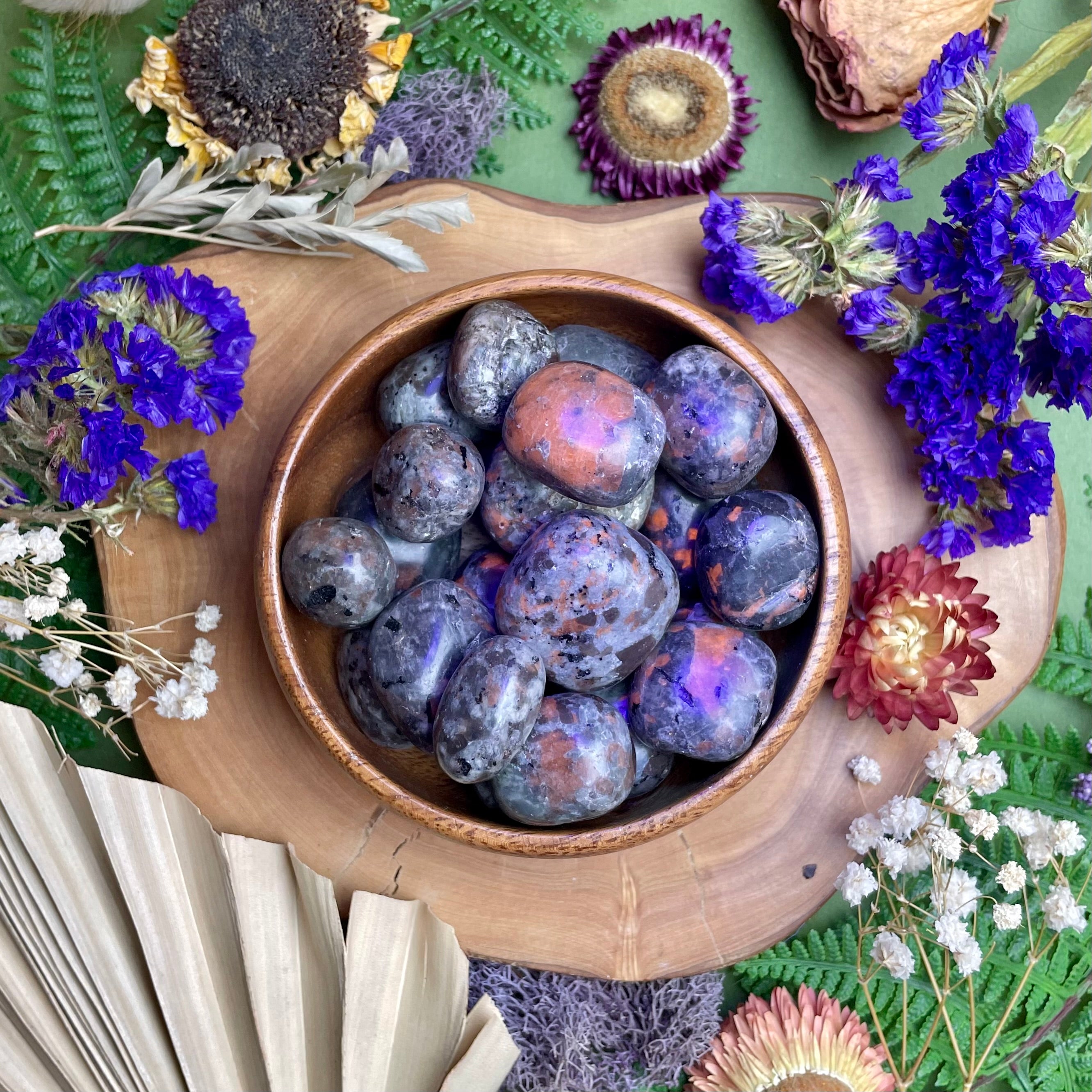 Flame Yooperlite Tumbled Stones