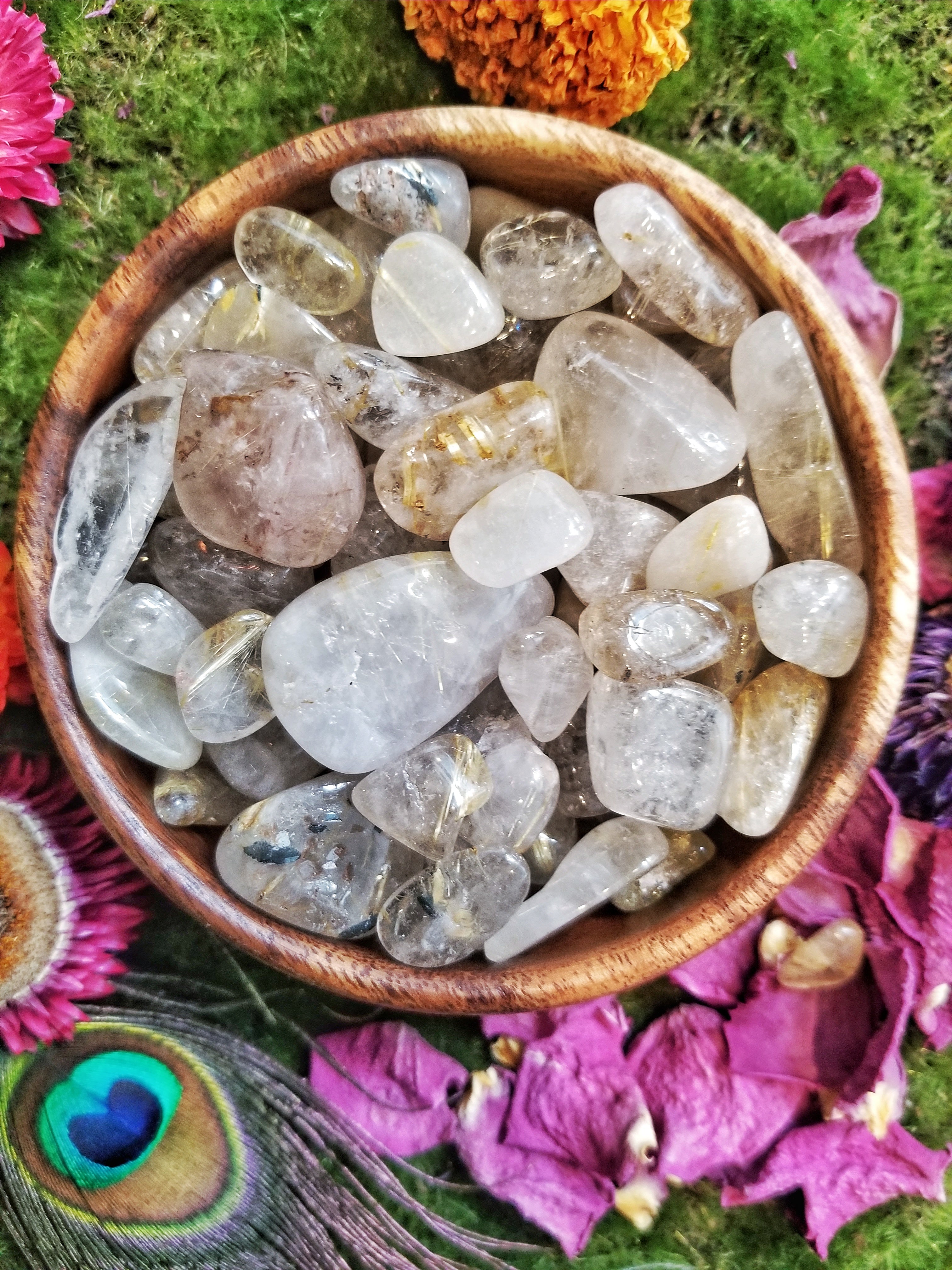 Rutilated Quartz Tumbled Stone