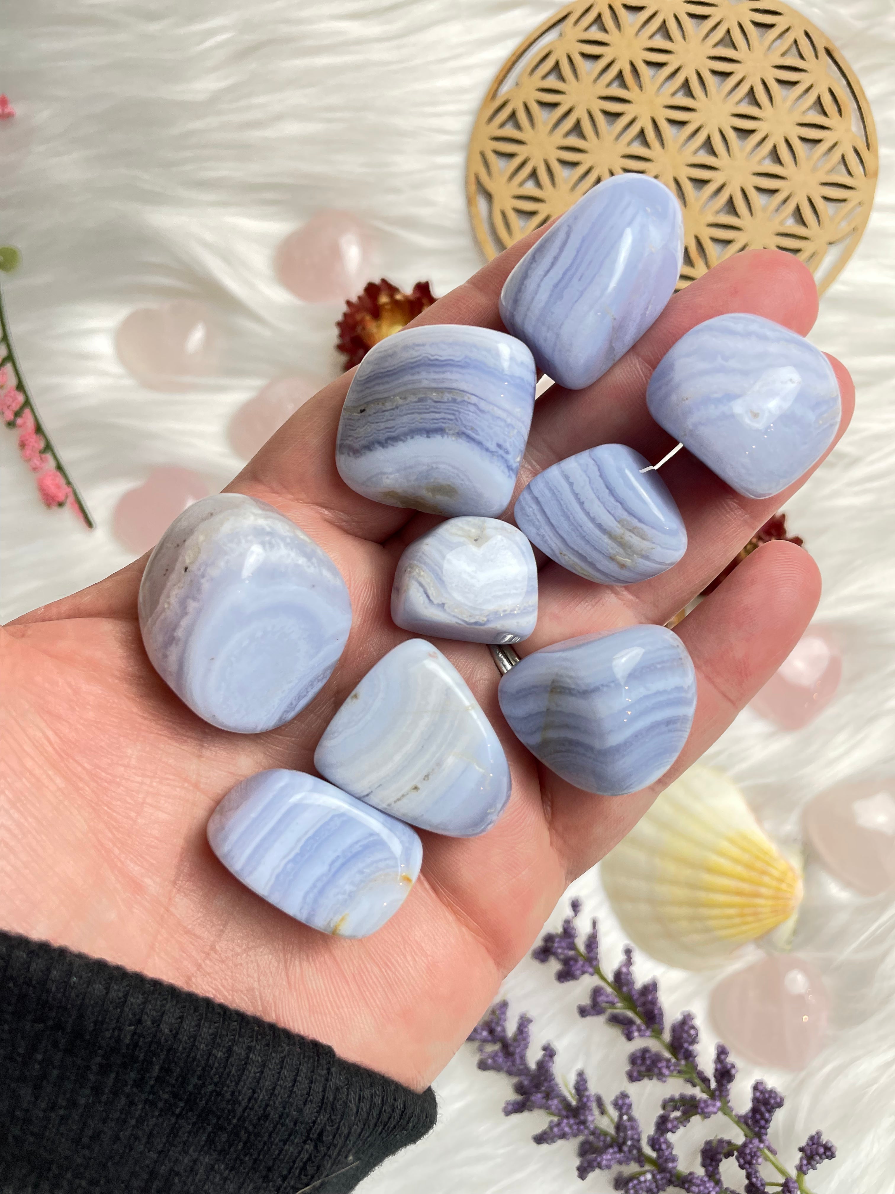 Blue Lace Agate AA Tumbled Stone