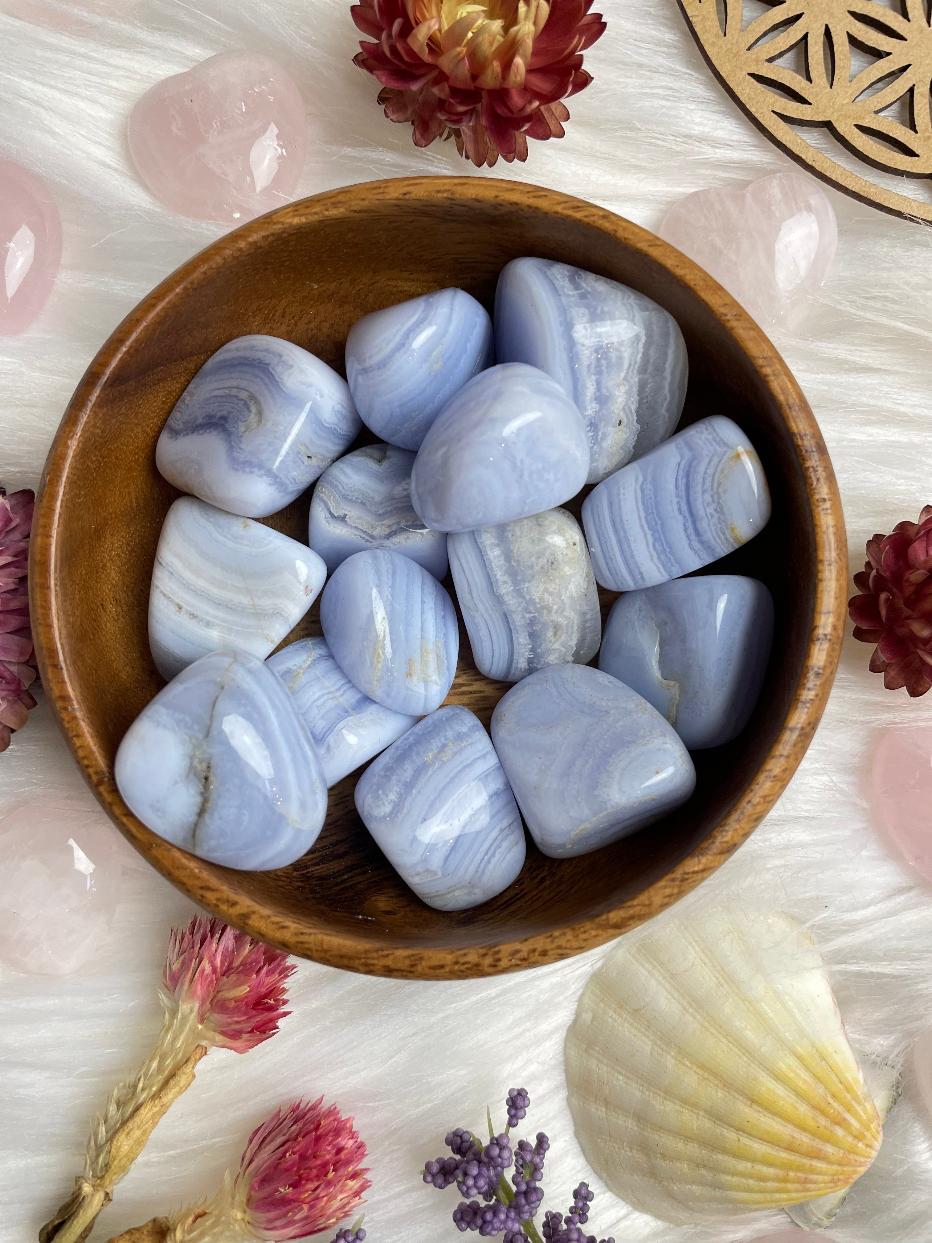 Blue Lace Agate AA Tumbled Stone