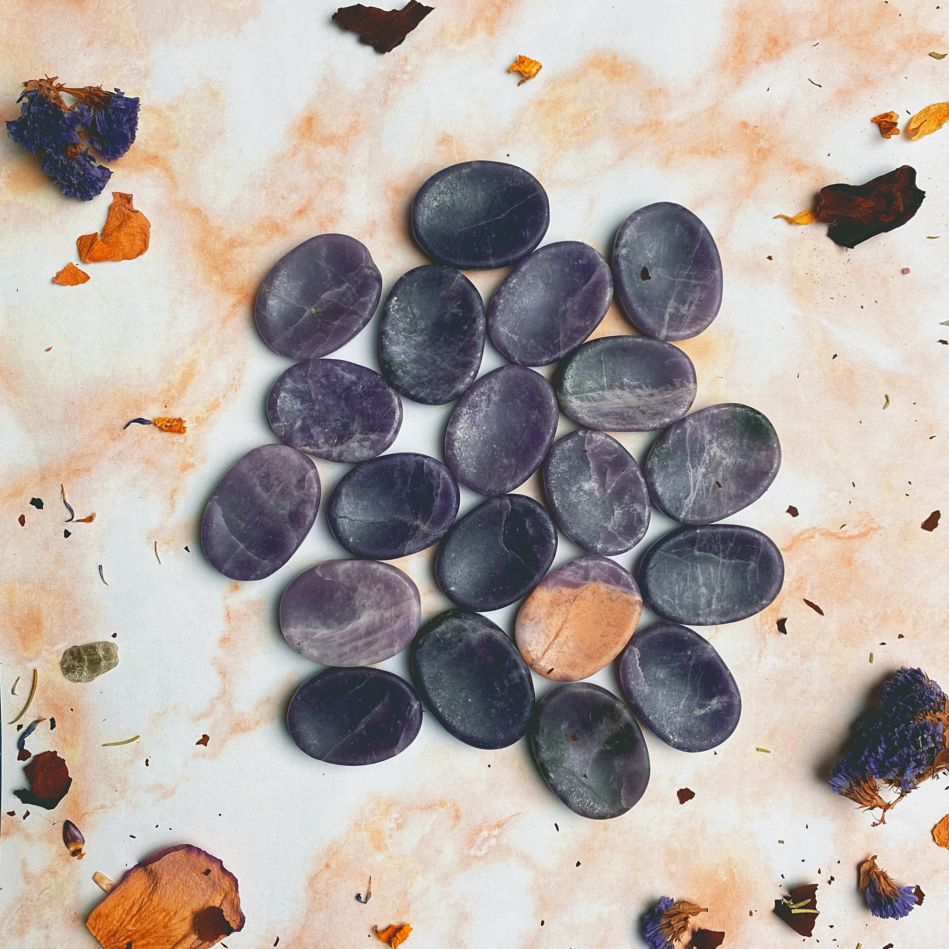 Worry Stone - Obsidian, Rose Quartz, Lepidolite or Black Tourmaline