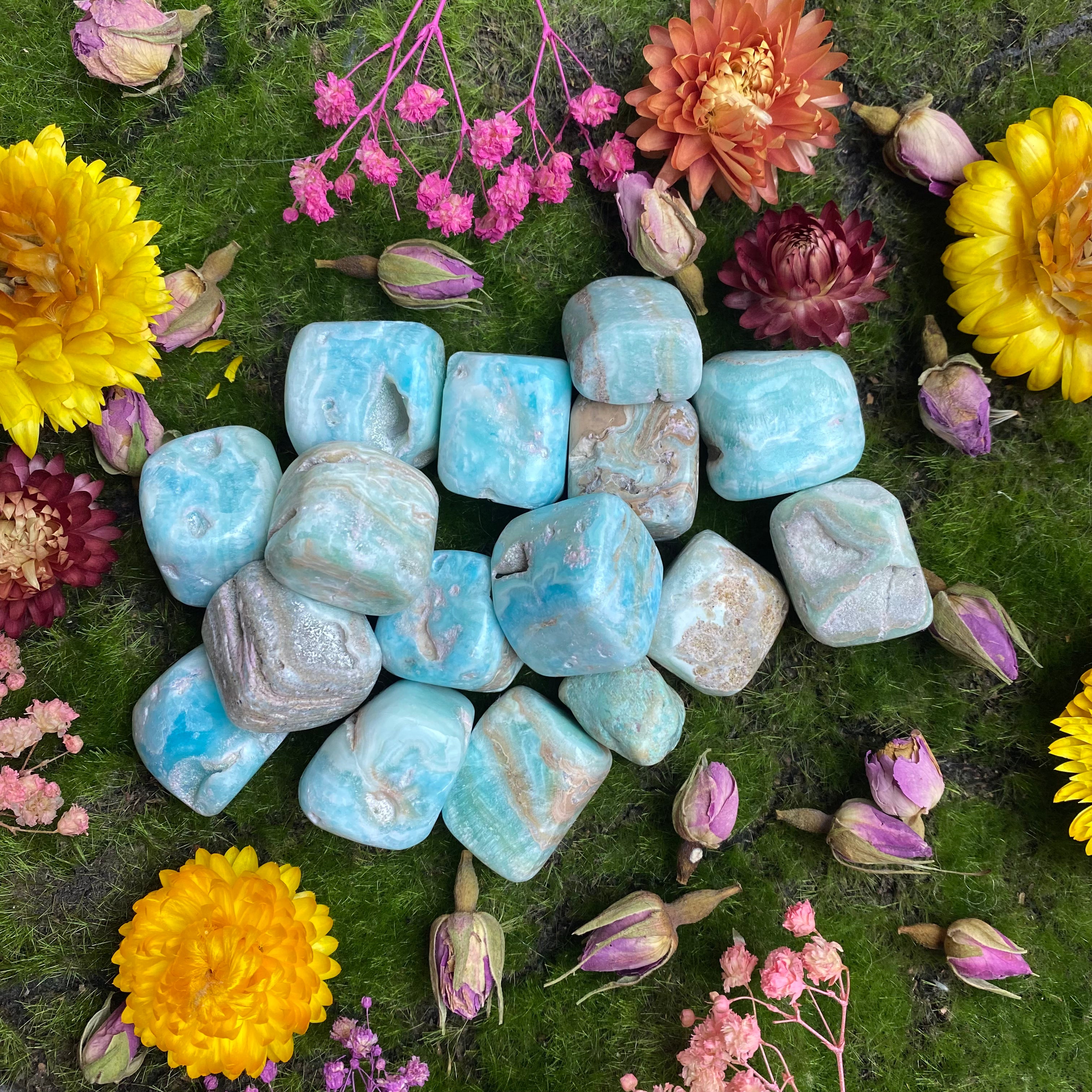 Blue Aragonite Tumbled Stone