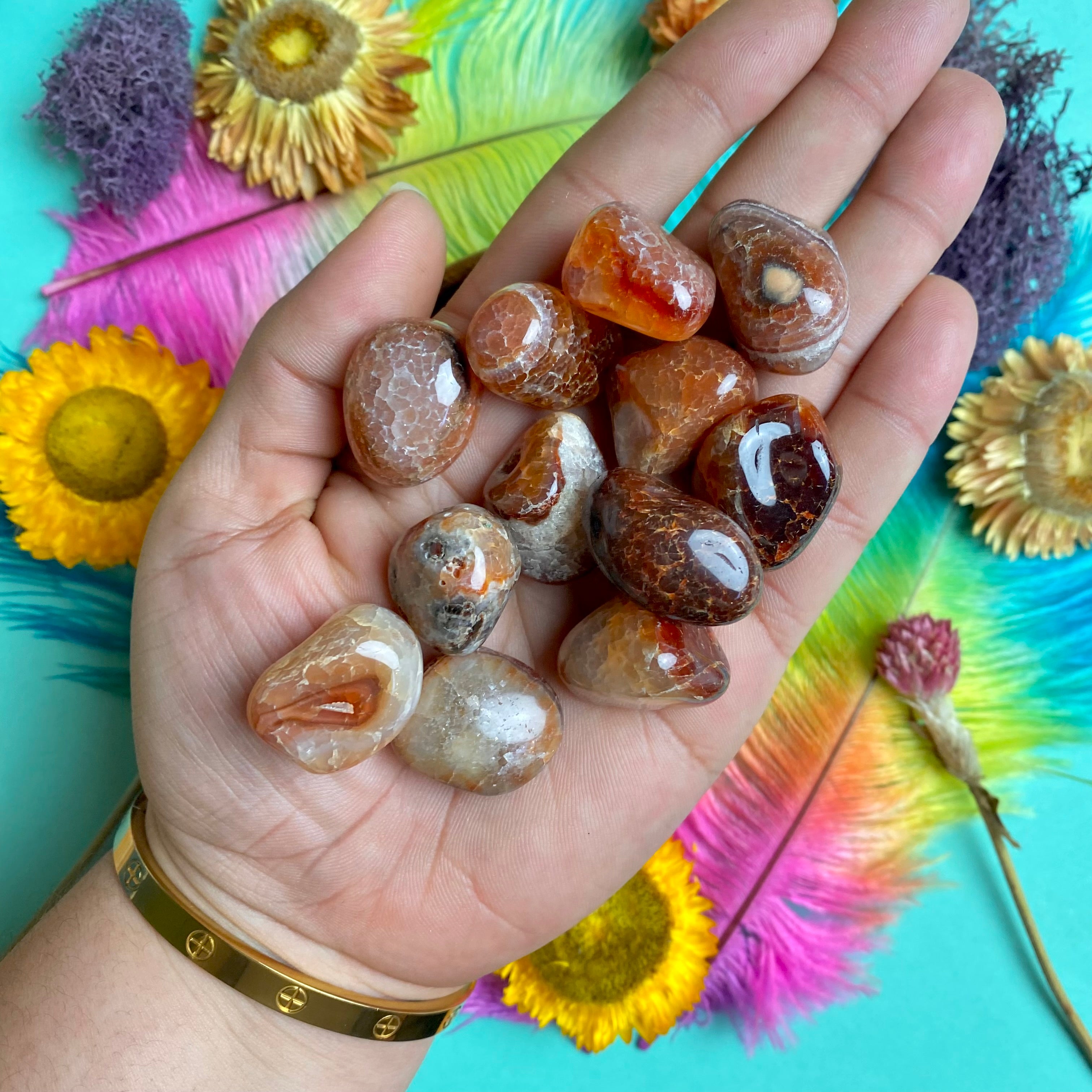 Fire Agate Tumbled Stone