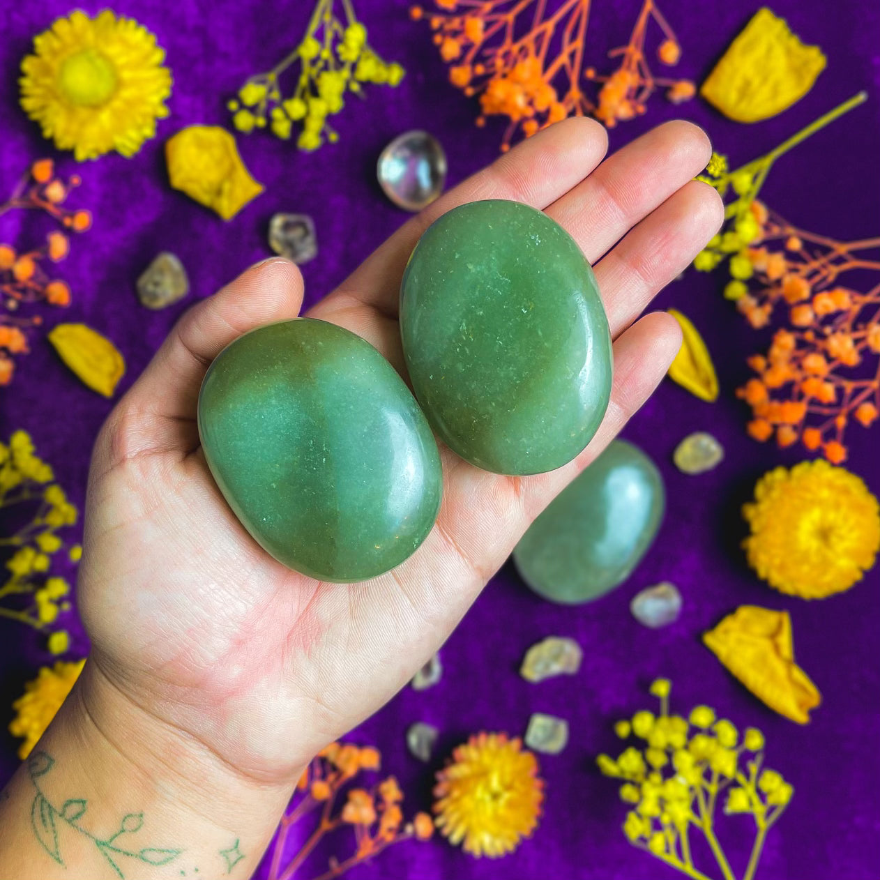 Green Aventurine Palm Stone