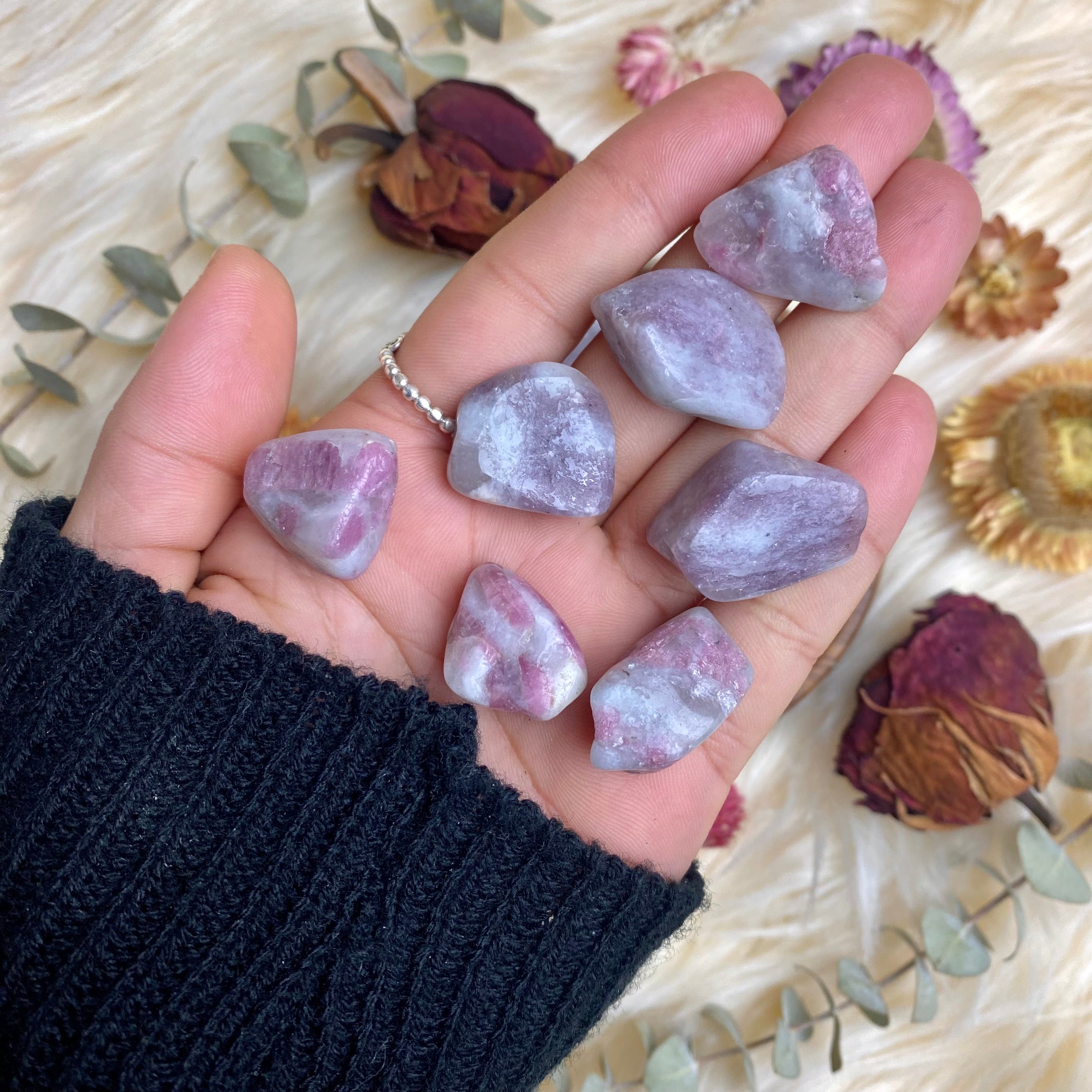Pink Tourmaline with Lepidolite Tumbled Stone