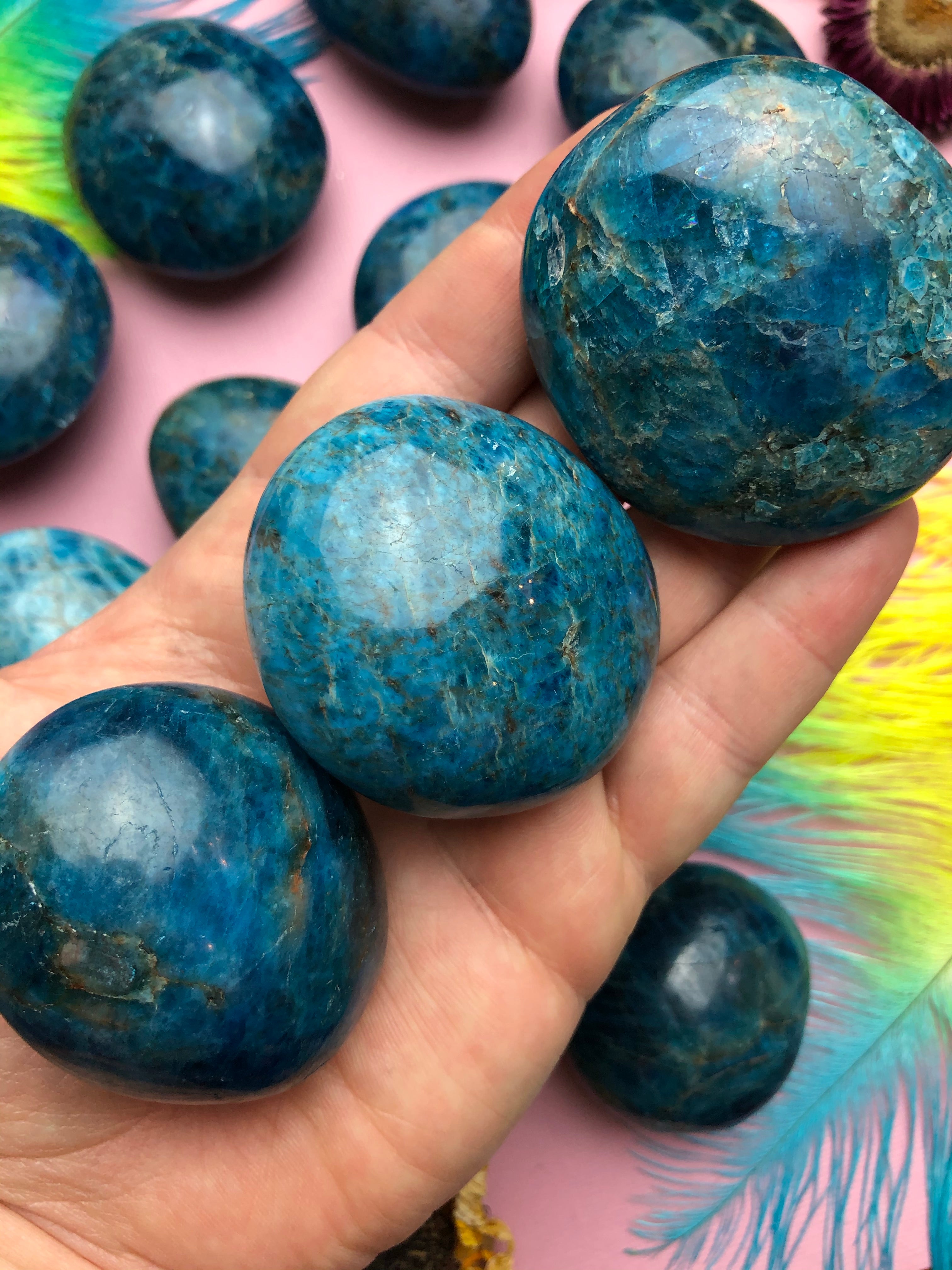 Apatite Palm Stones for Spiritual Attunement