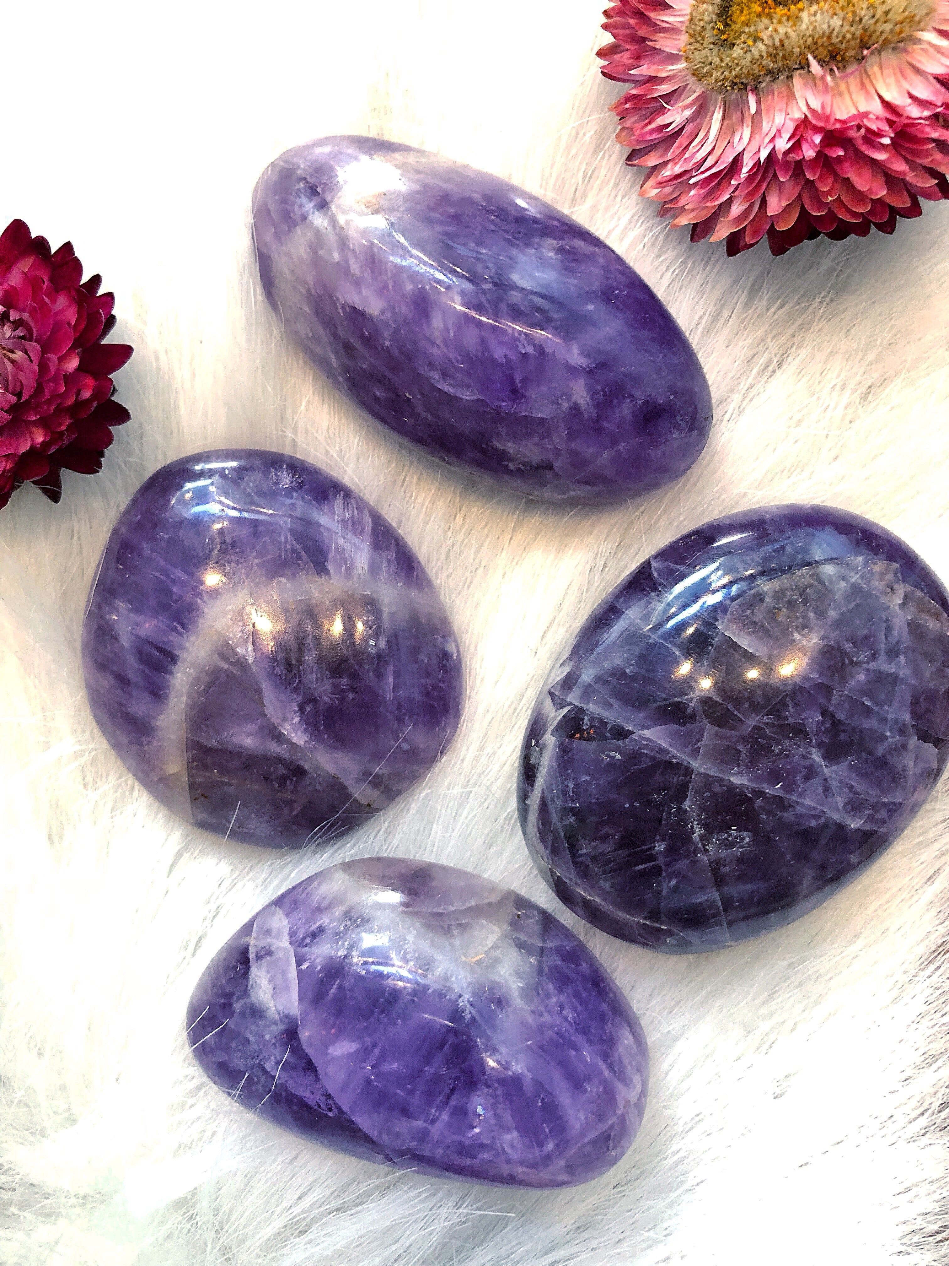 Amethyst Palm Stones for Stress Relief