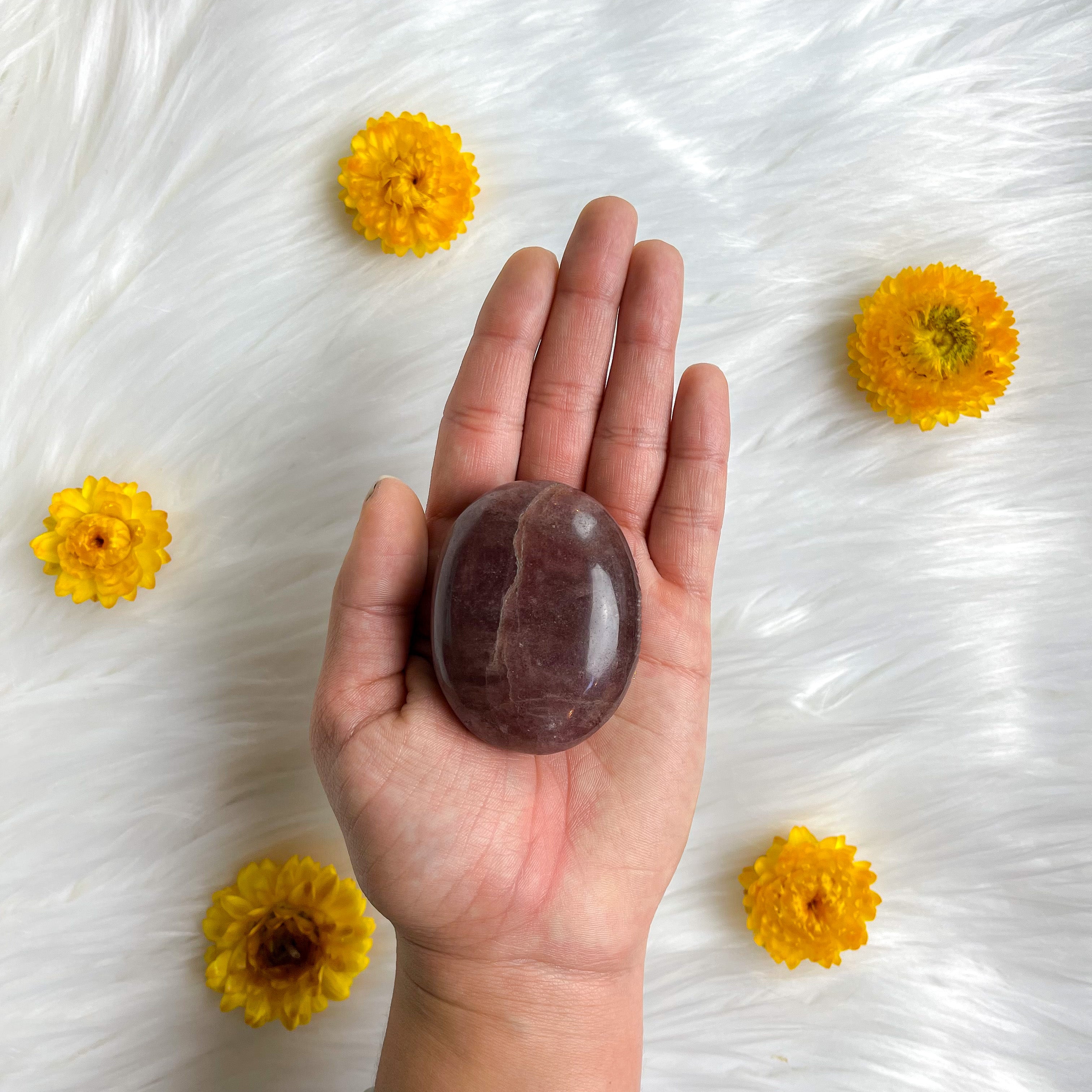 Strawberry Quartz Palm Stone
