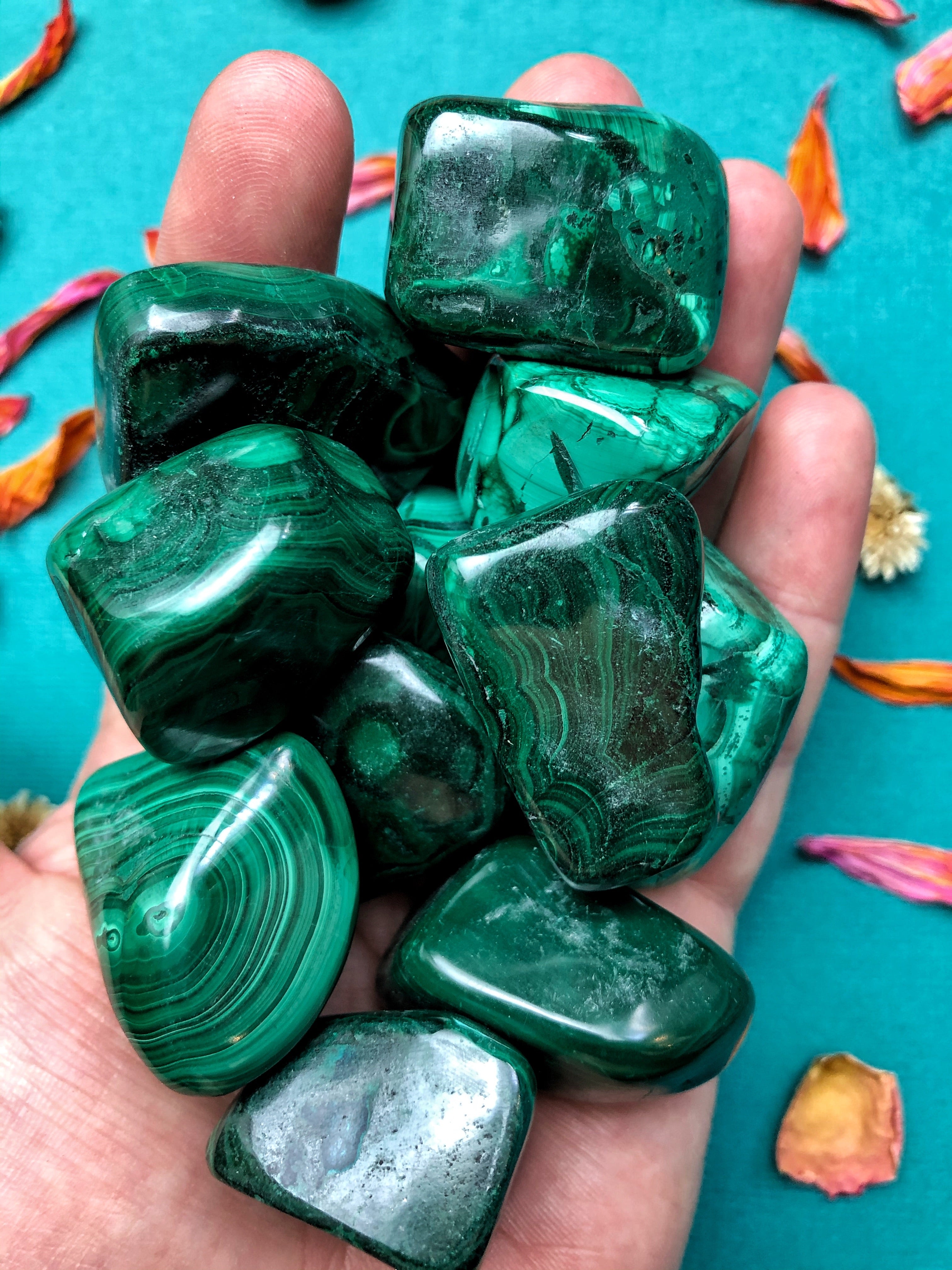 Malachite Tumbled Stone for Transformation