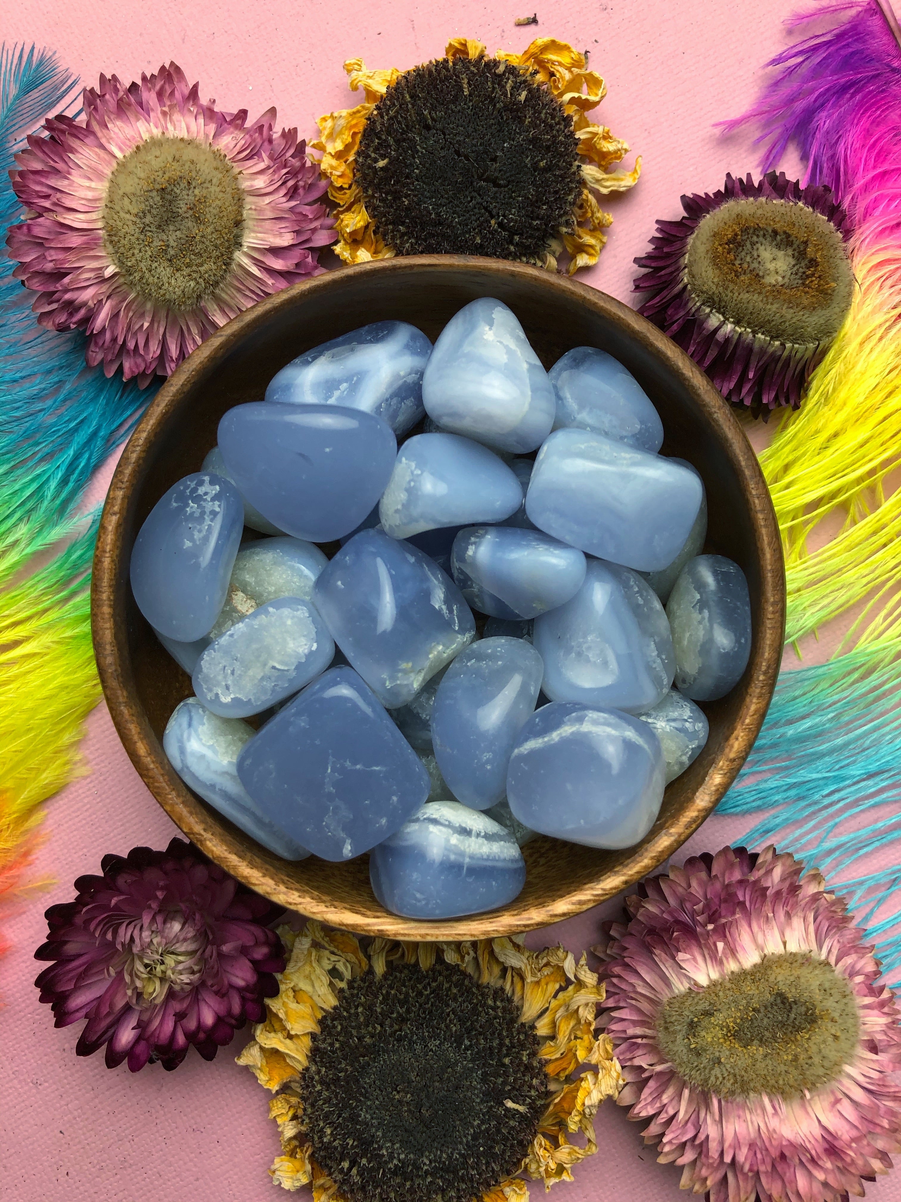 Blue Lace Agate Tumbled Stone