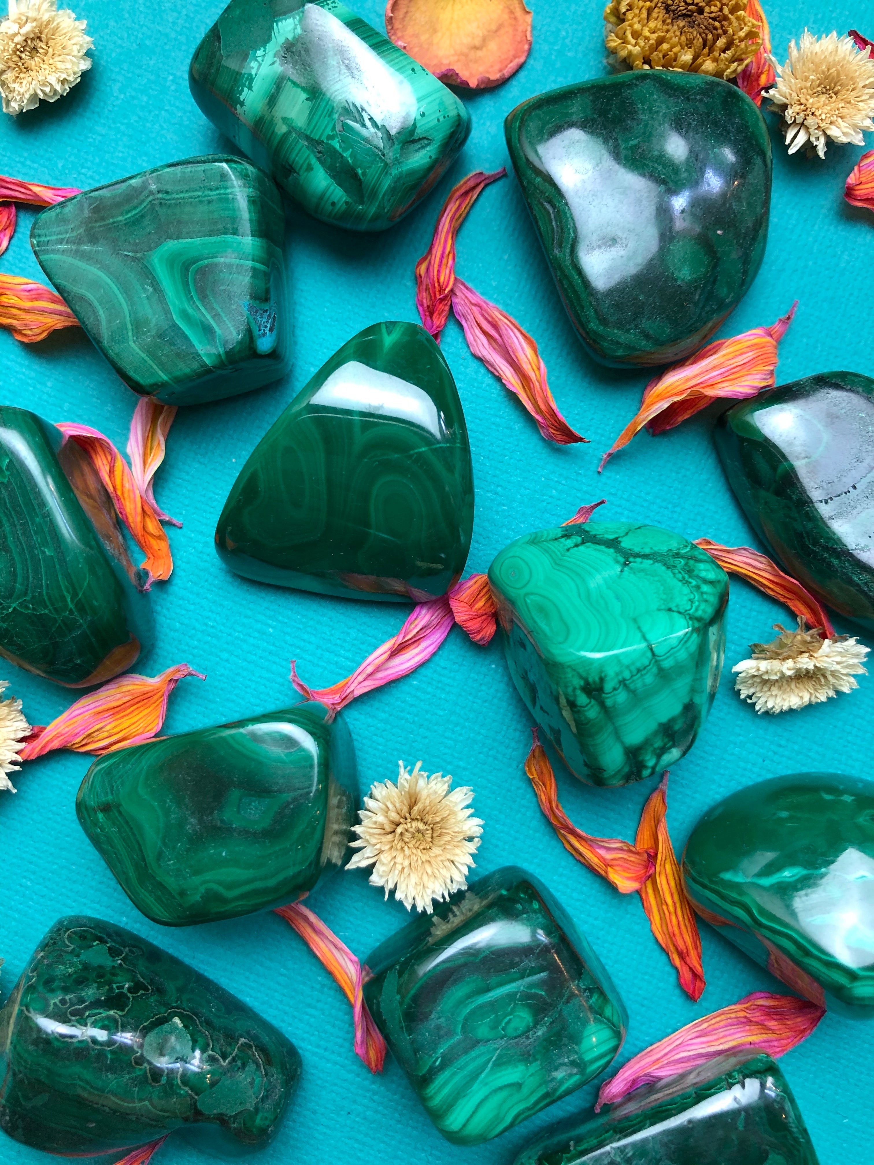 Malachite Tumbled Stone for Transformation