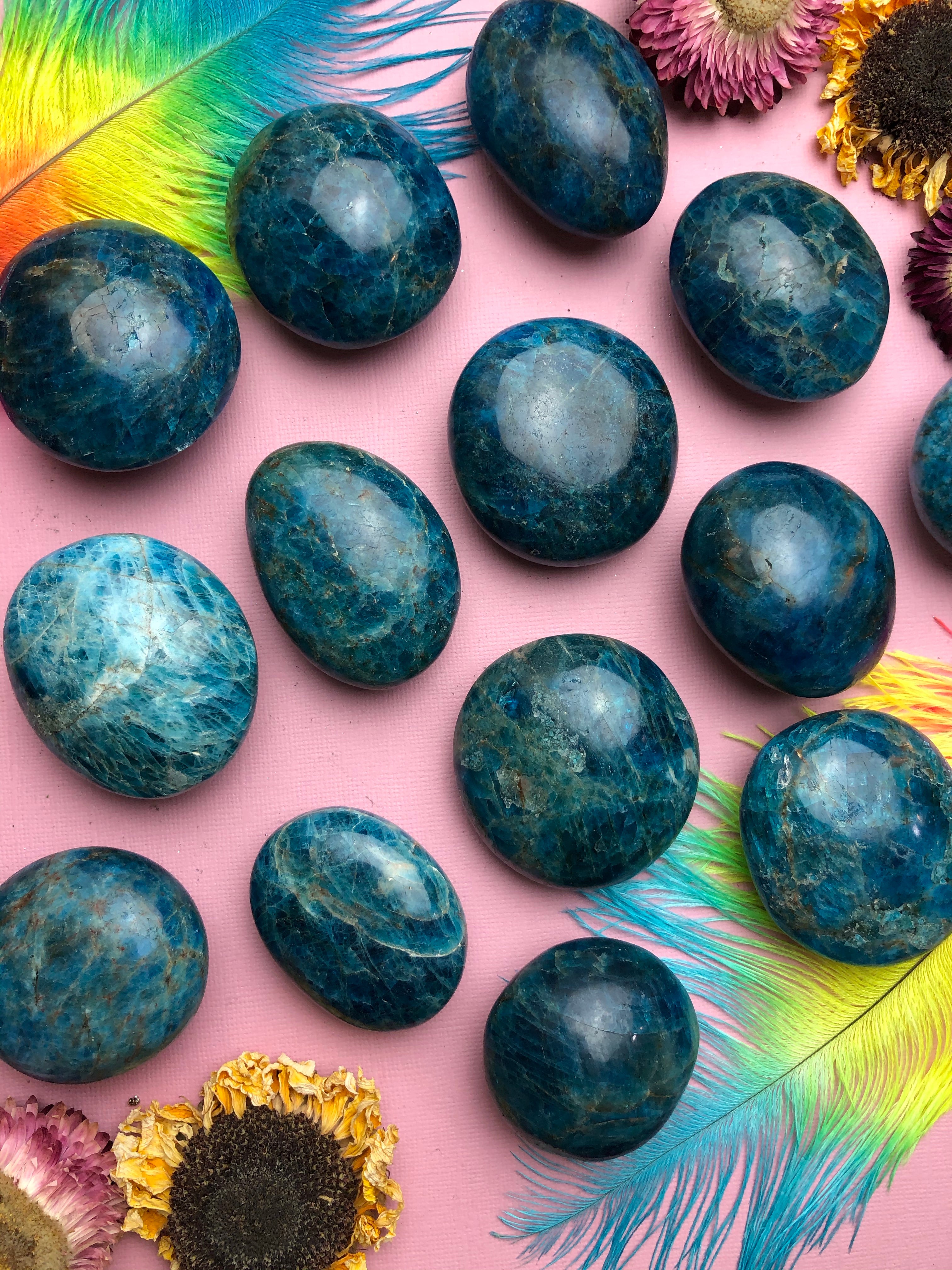 Apatite Palm Stones for Spiritual Attunement