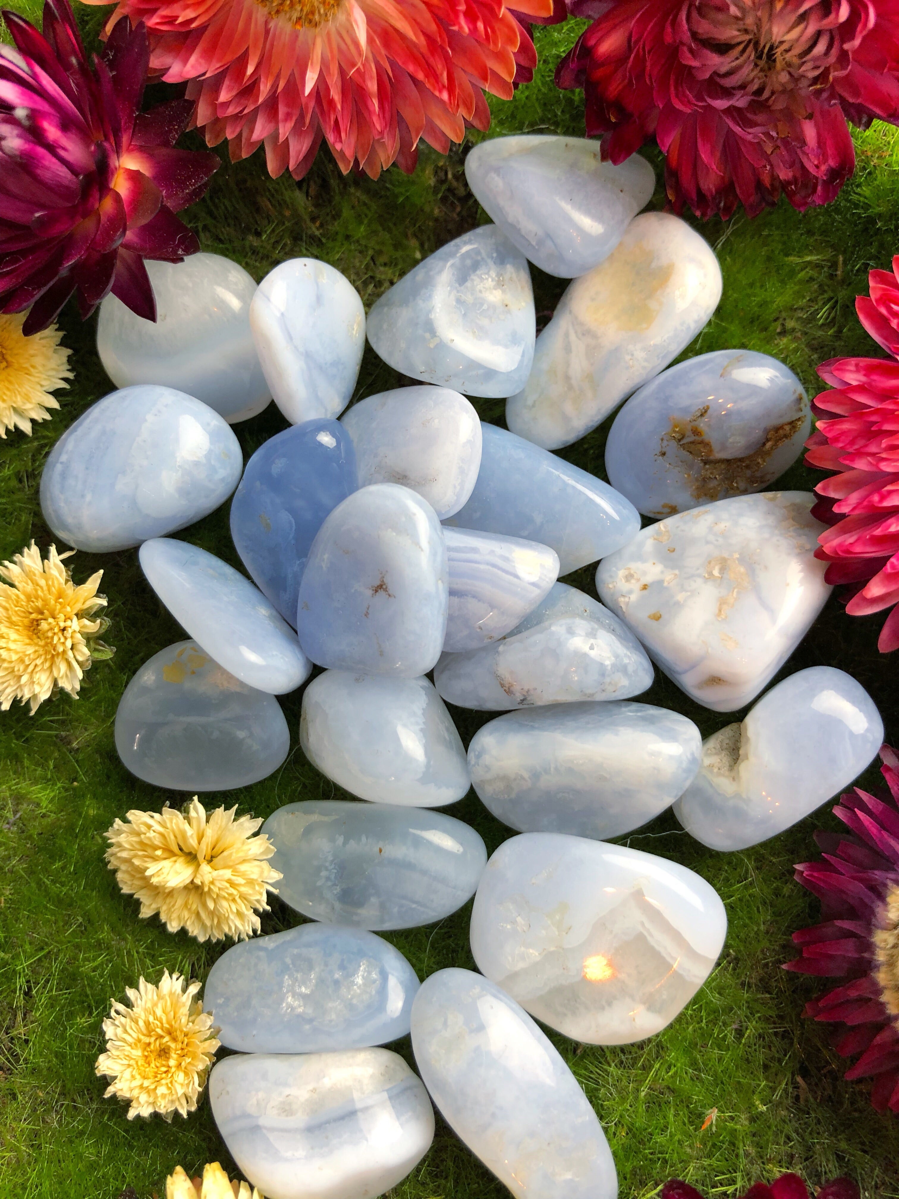 Blue Lace Agate Tumbled Stone