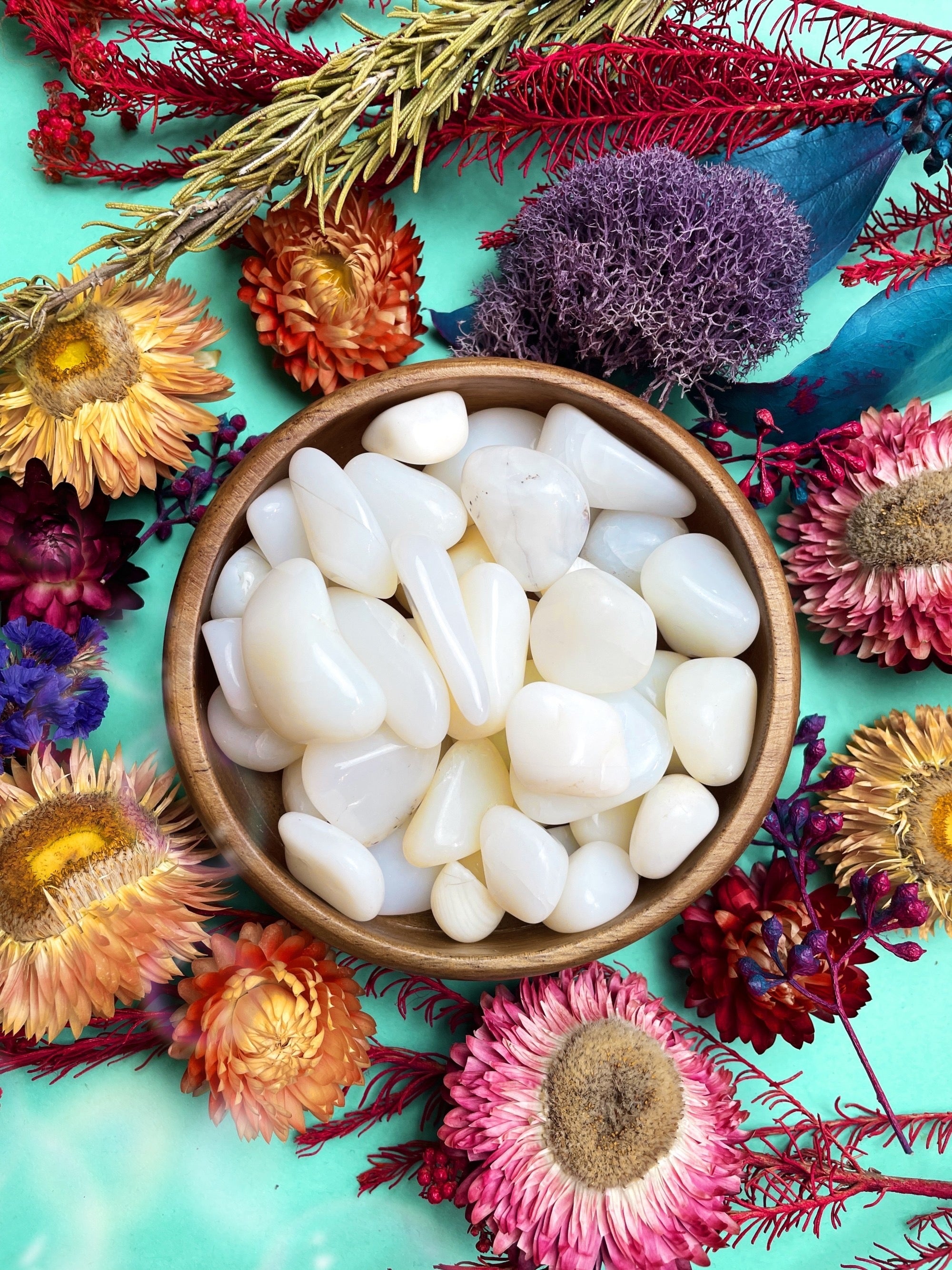 White Opal Tumbled Stones