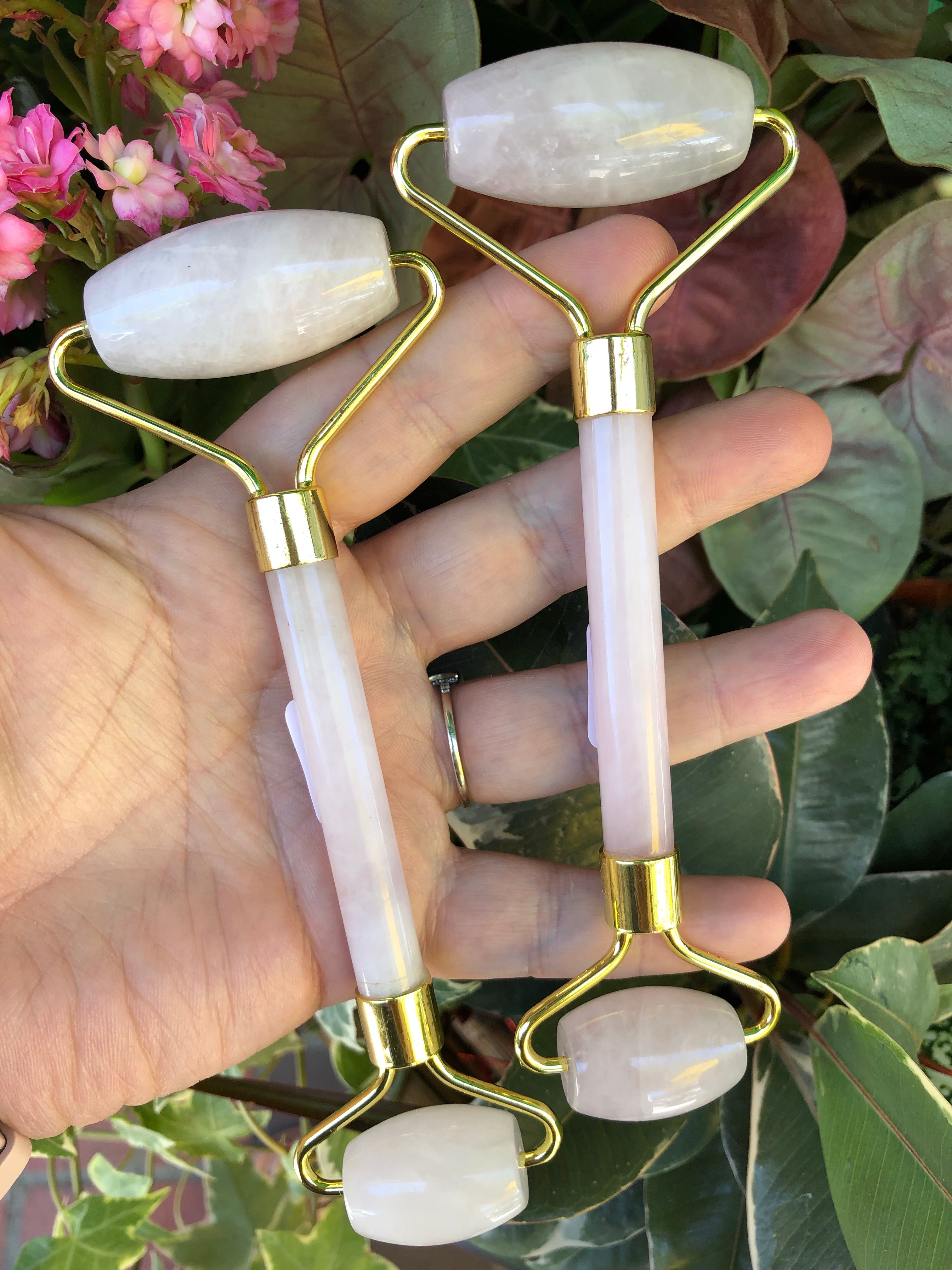 Rose Quartz Facial Massager for Youthful Skin