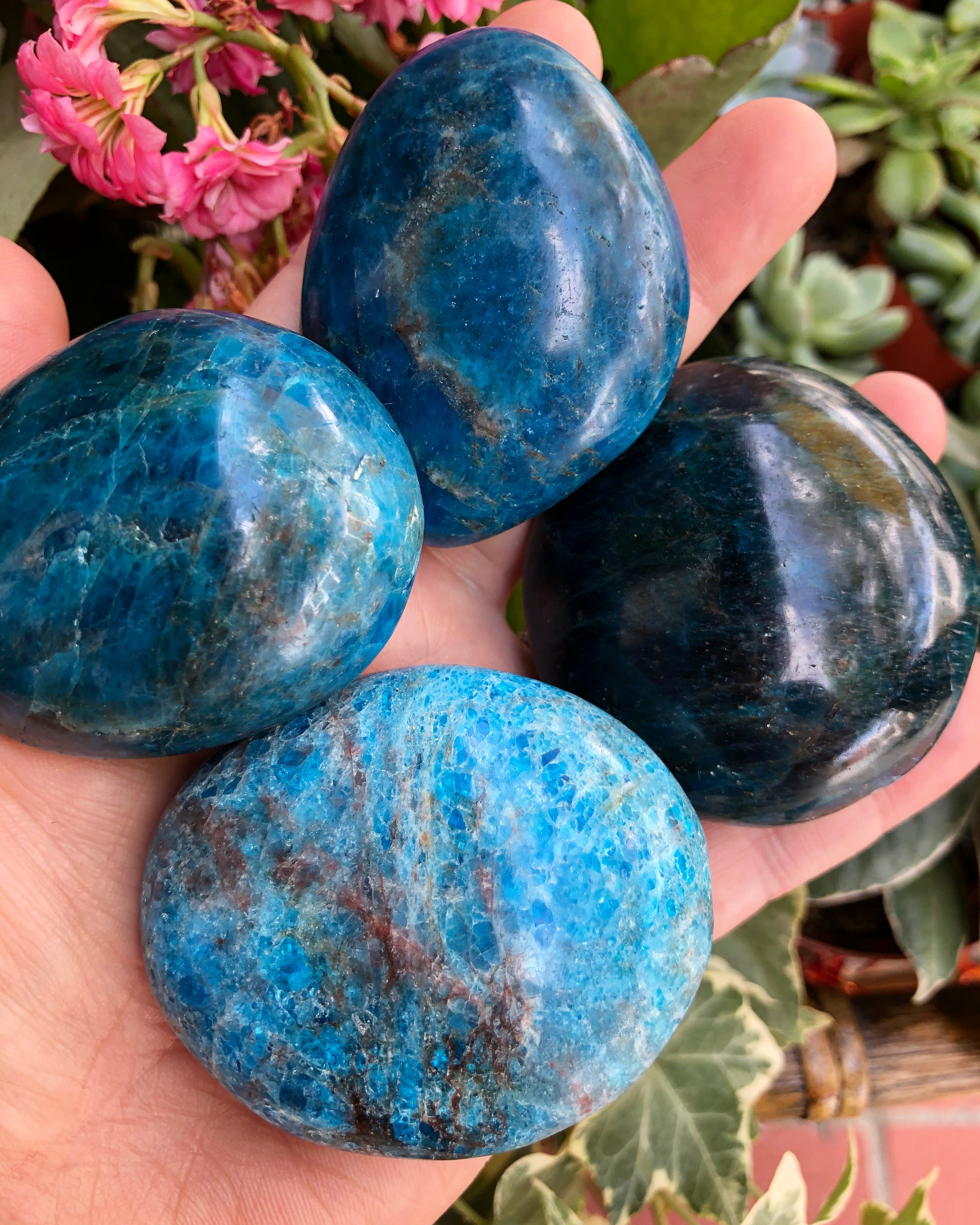 Apatite Palm Stones for Spiritual Attunement