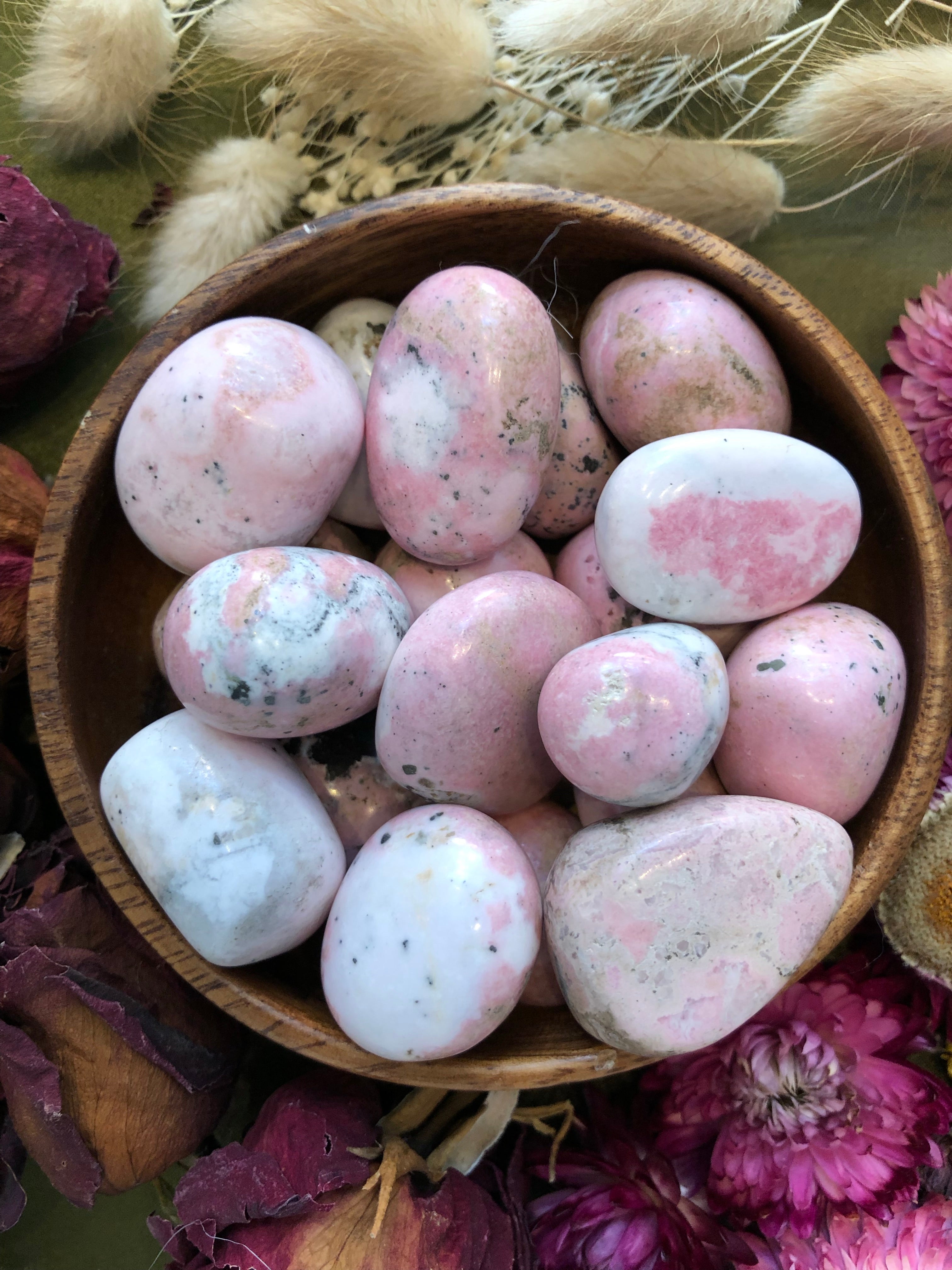 Rhodochrosite with Rhodonite for Love
