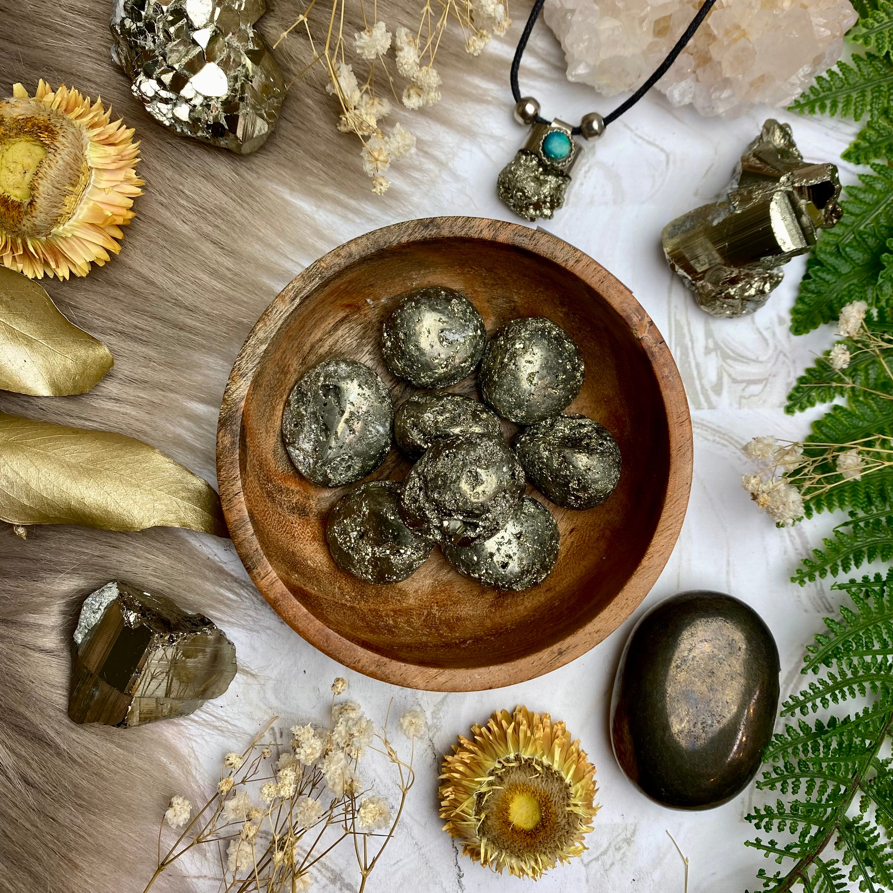 Pyrite Midnight Tumbled Stone