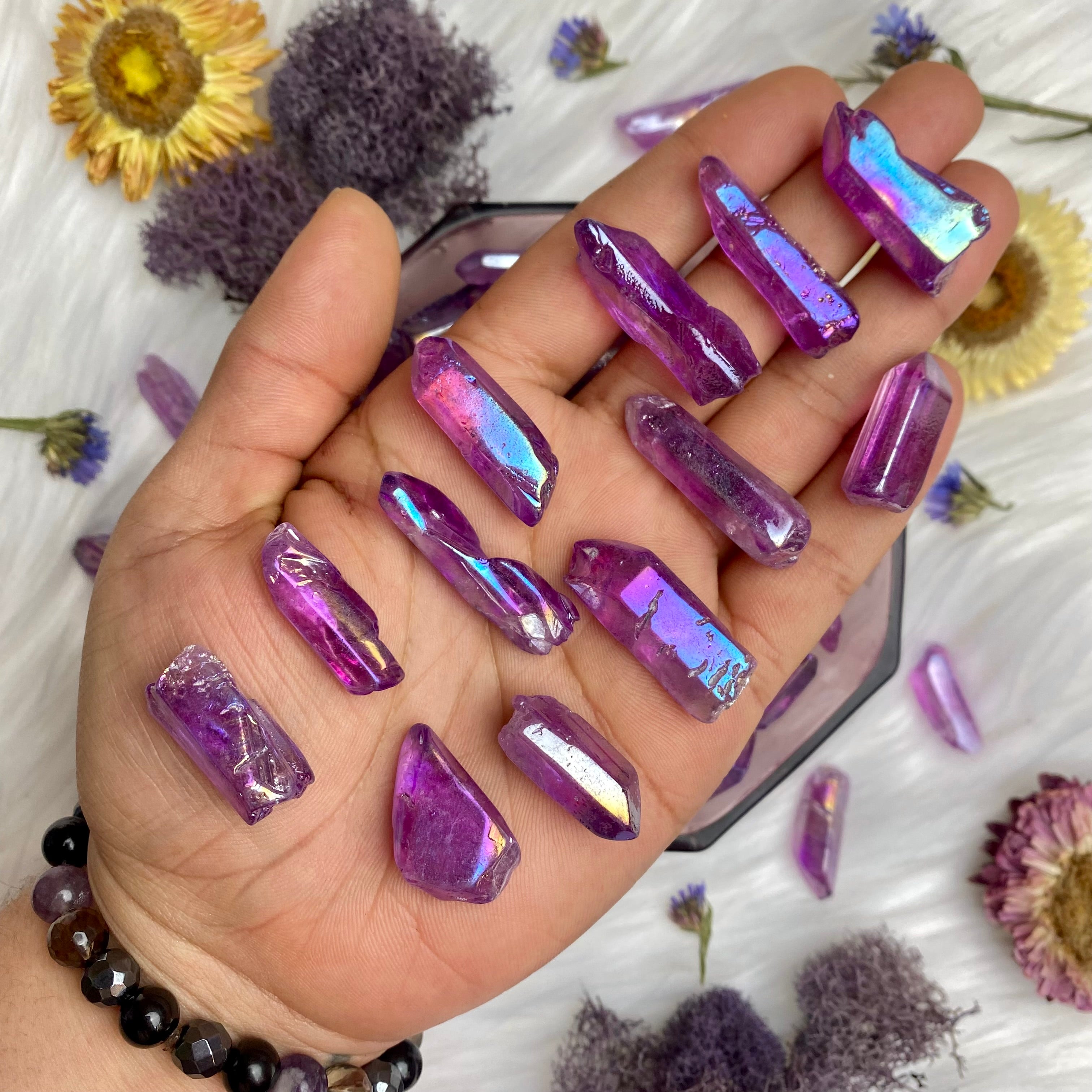 Purple Aura Quartz Points