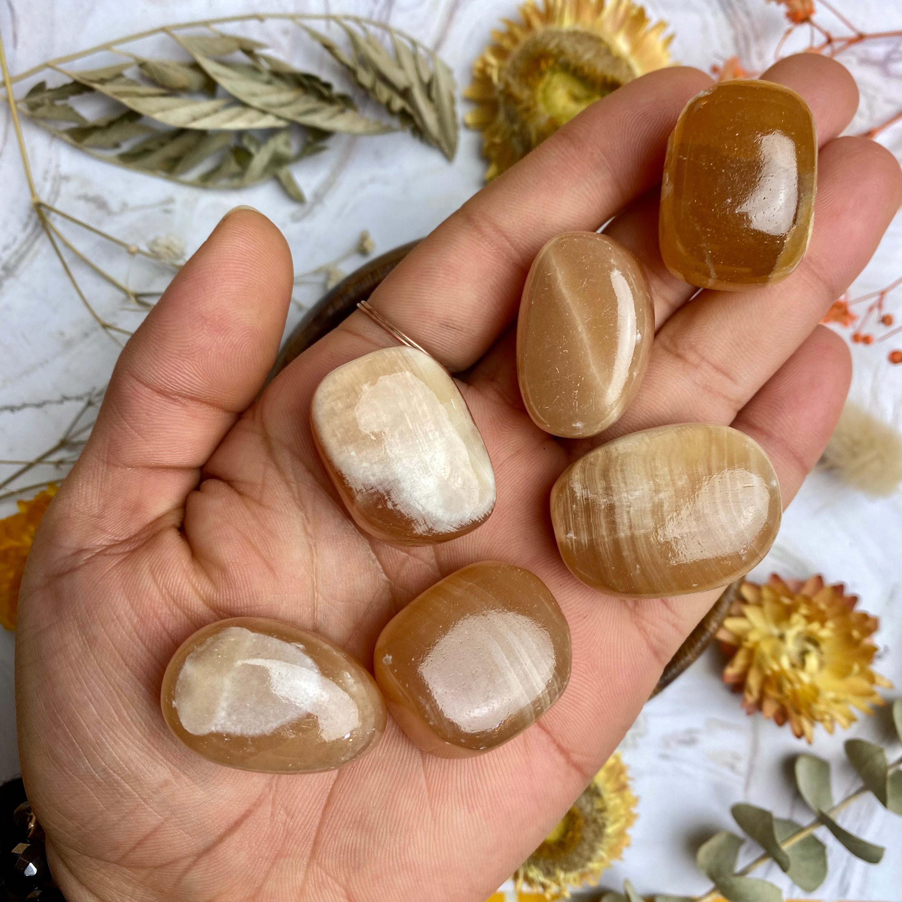 Honey Calcite Tumbled Stone