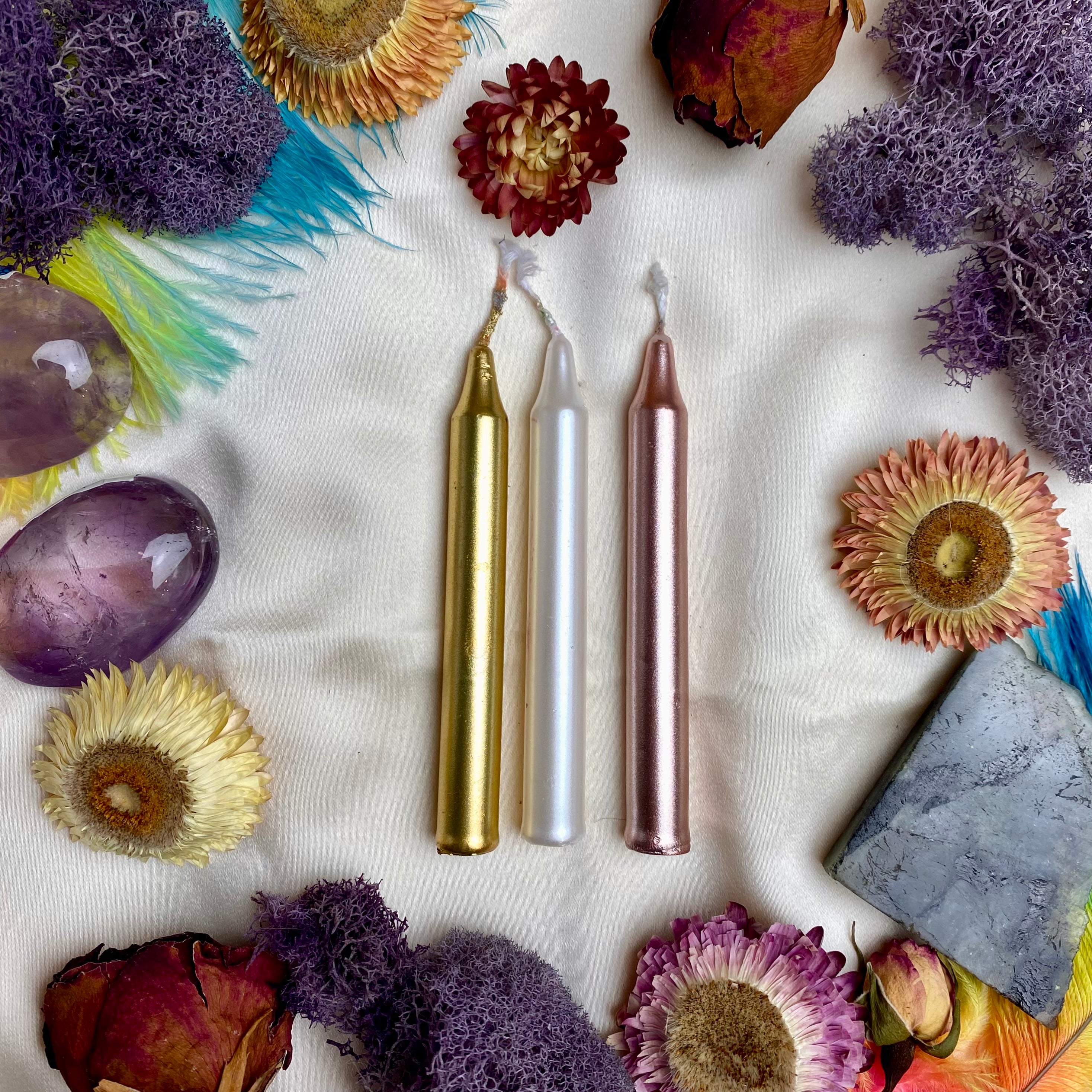 Chime Candles (Rose, Gold, Silver, Metallic White)