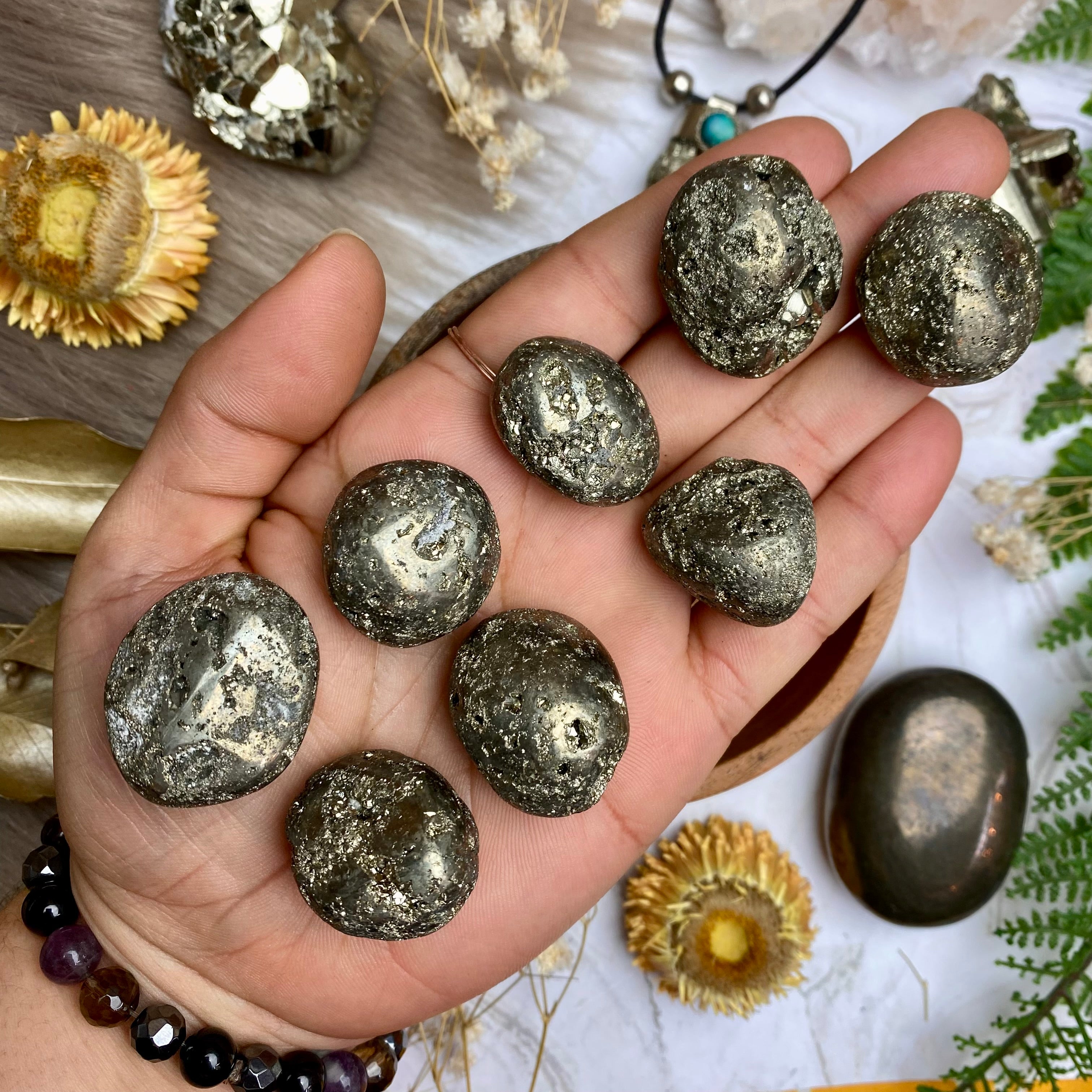 Pyrite Midnight Tumbled Stone