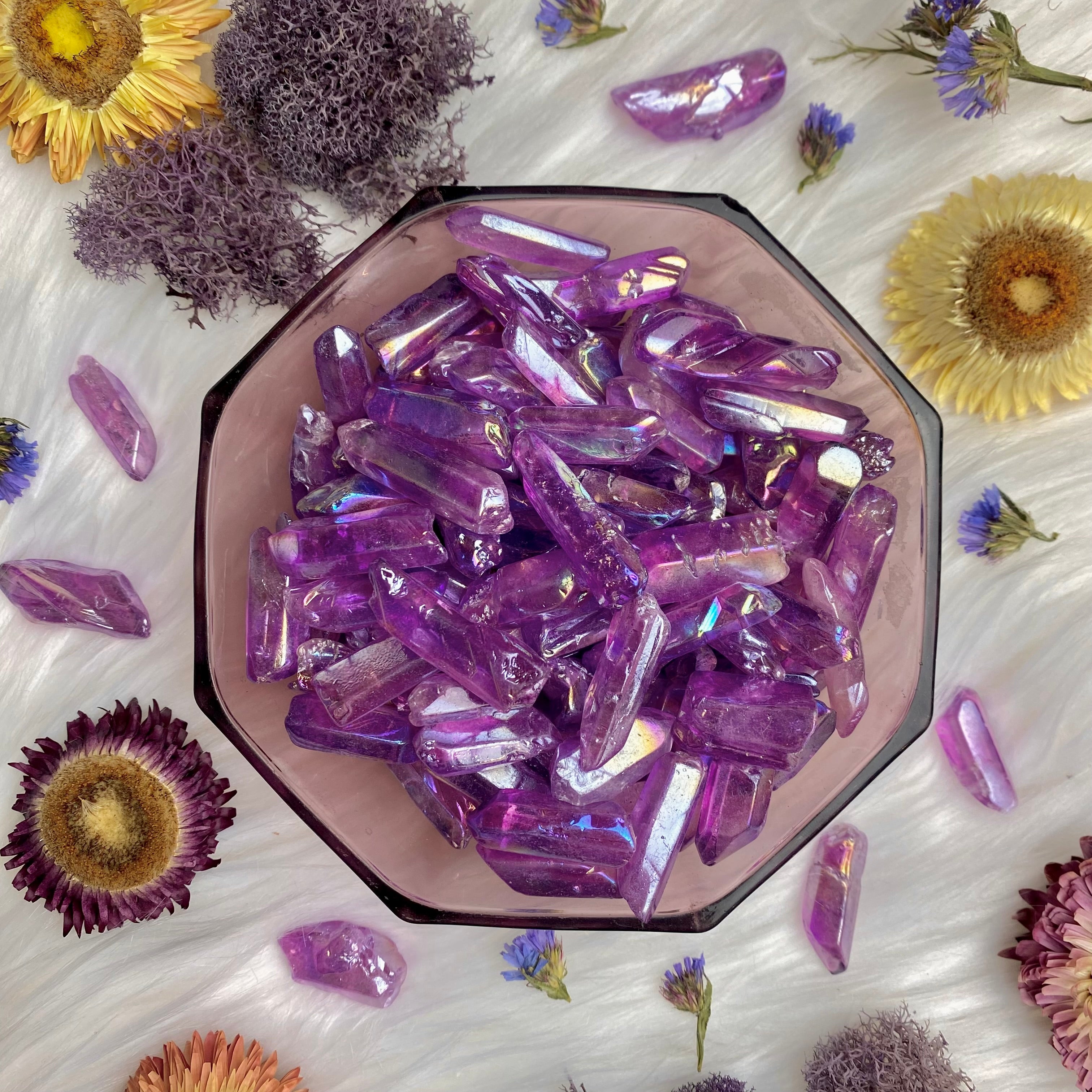 Purple Aura Quartz Points