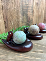 Hand Wood Sphere Stand