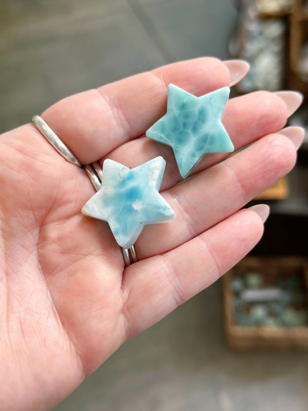 Larimar Carved Stars