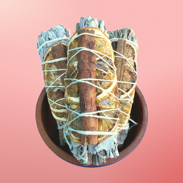 White Sage Cinnamon Orange Smudge