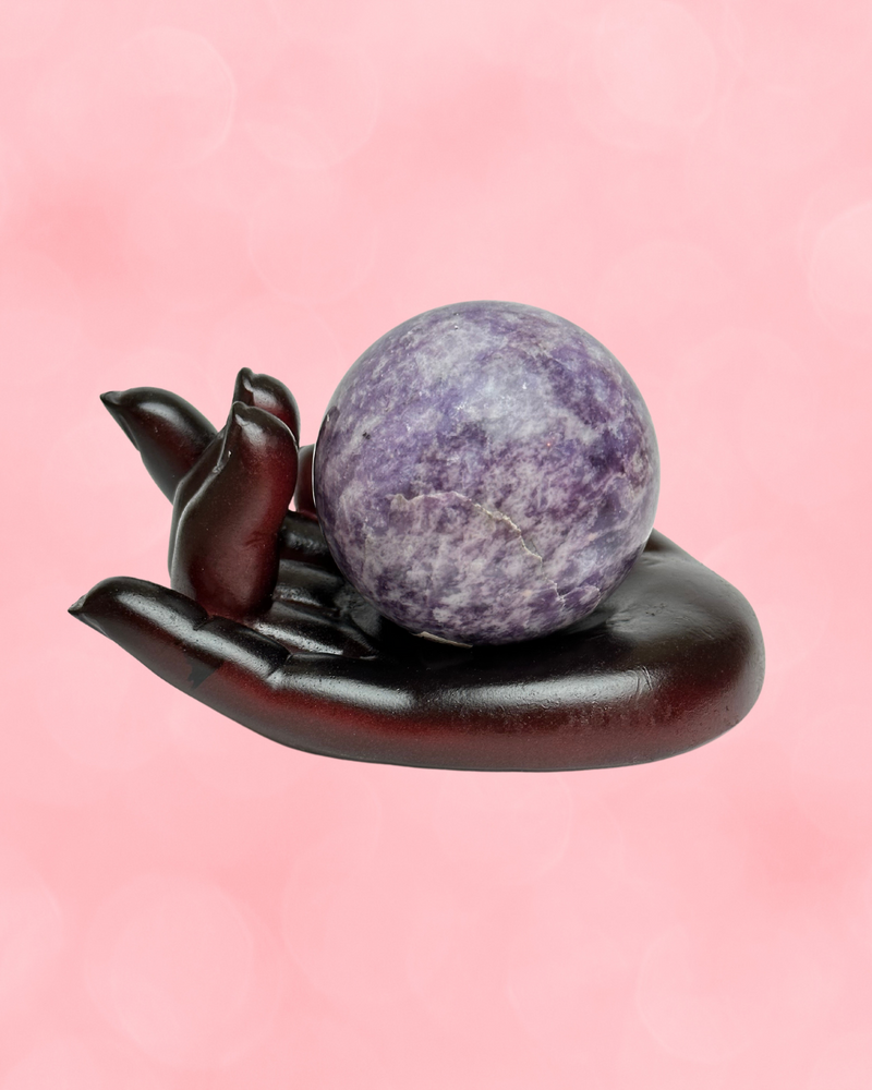 Hand Wood Sphere Stand