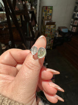 Moldavite and Herkimer Diamond Sterling Silver Ring