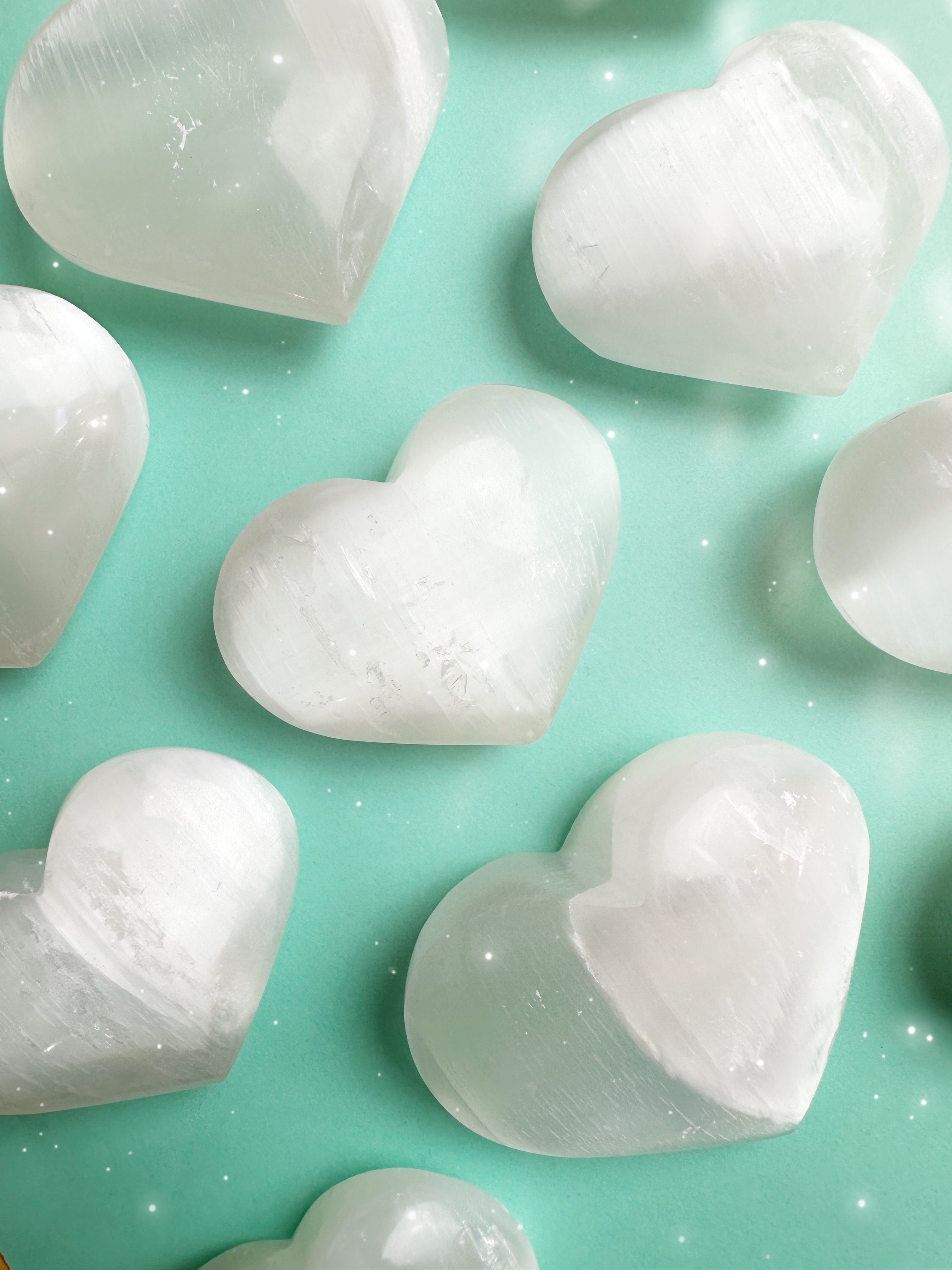 Selenite Satin Spar Hearts for Love Protection