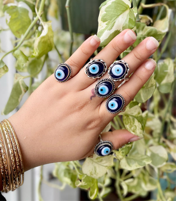 Evil Eye Sterling Silver Ring