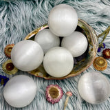 Selenite Satin Spar Spheres For Cleansing