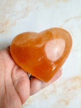Peach Selenite Satin Spar Hearts