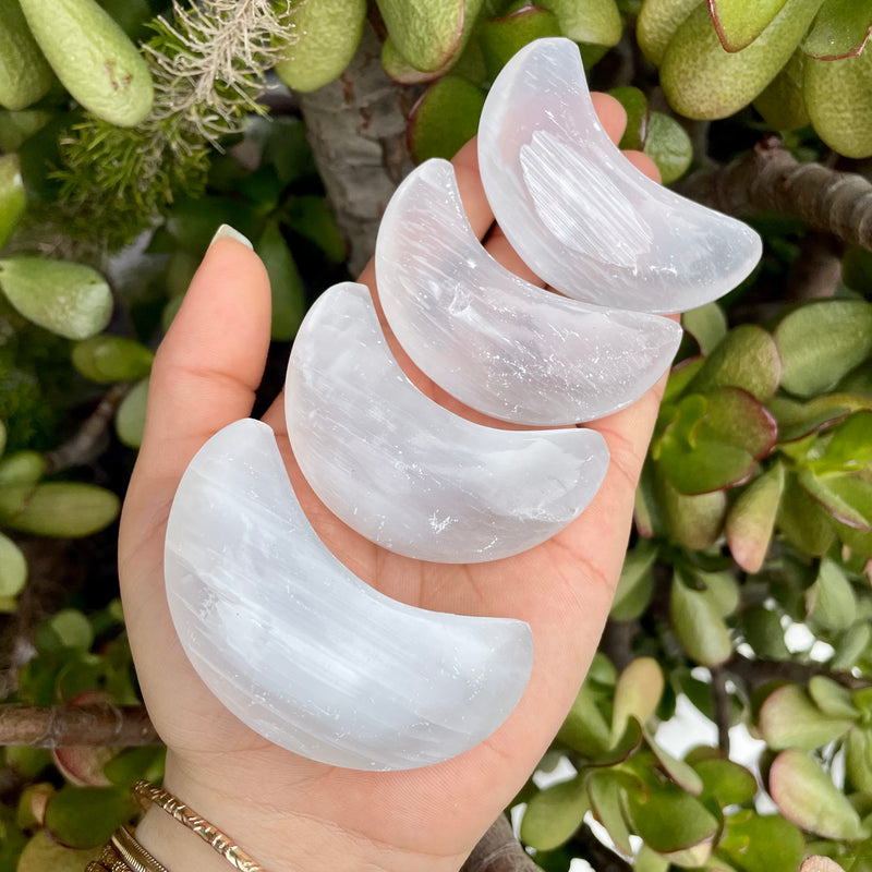 Selenite Satin Spar Puffy Moons